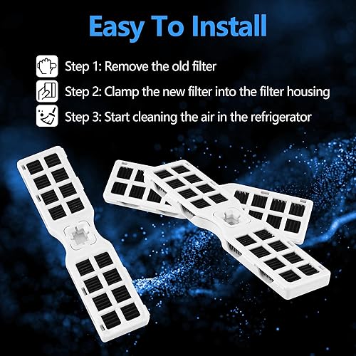 Miniatura 5 de Paquete de 4 filtros de aire de repuesto para refrigerador Frigidaire FRGPAAF2 PureAir AF-2 compatible con frigidaire FRFC2323AS, FRFC232LAF,