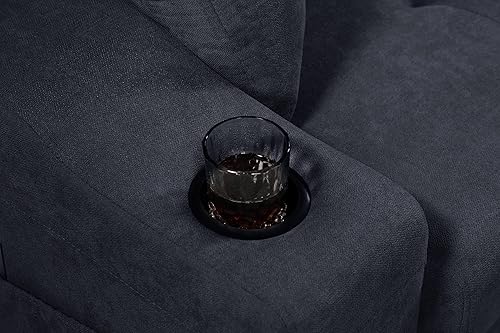 Miniatura 6 de Sofá cama seccional en forma de L con diván de almacenamiento reversible, sofá extraíble convertible con 2 portavasos, bolsillos laterales y