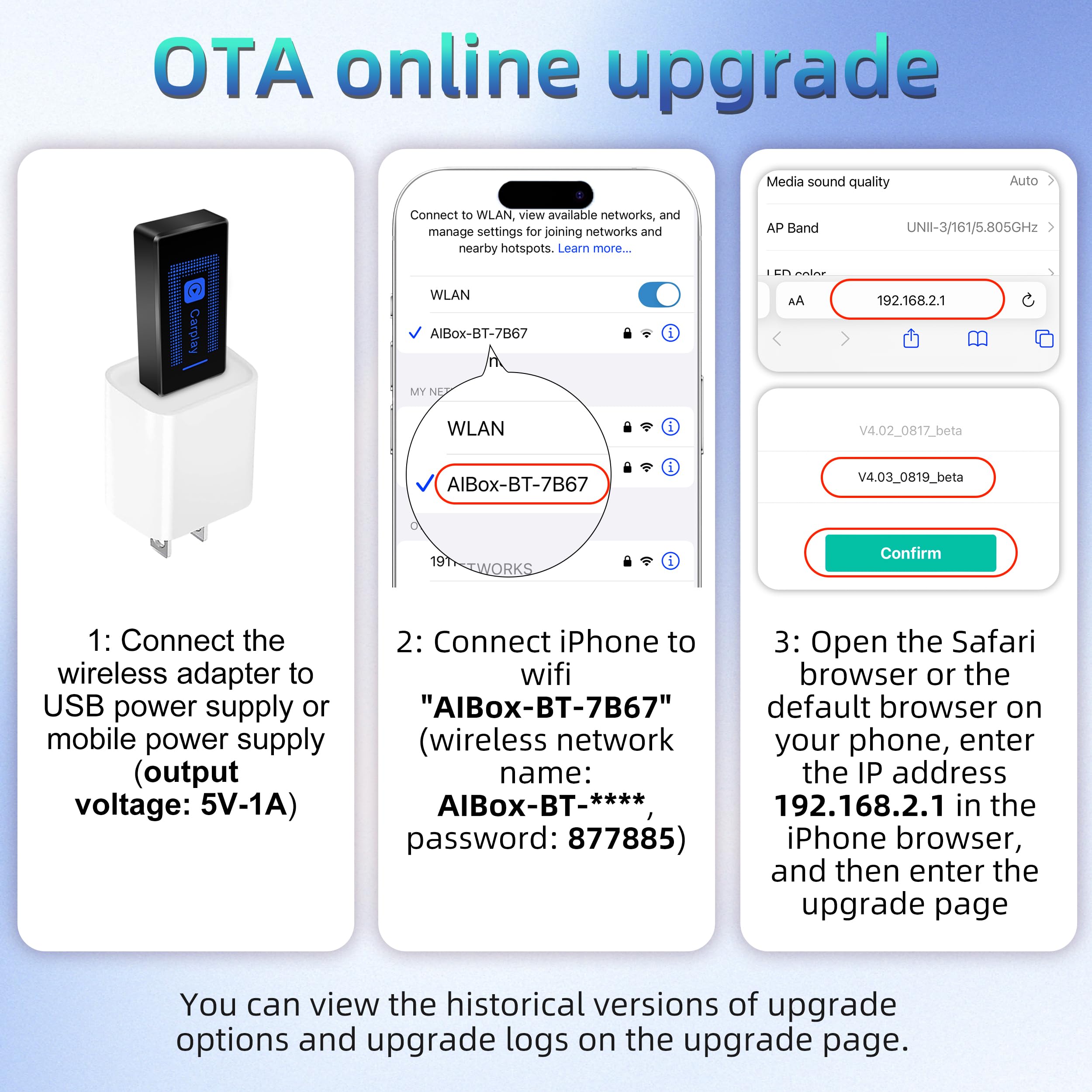 Adaptador inalámbrico CarPlay Mejorado (2025) para teléfono: conversor USB Plug & Play, reconexión automática, Compatible con vehículos de 2016+ e iOS 10+