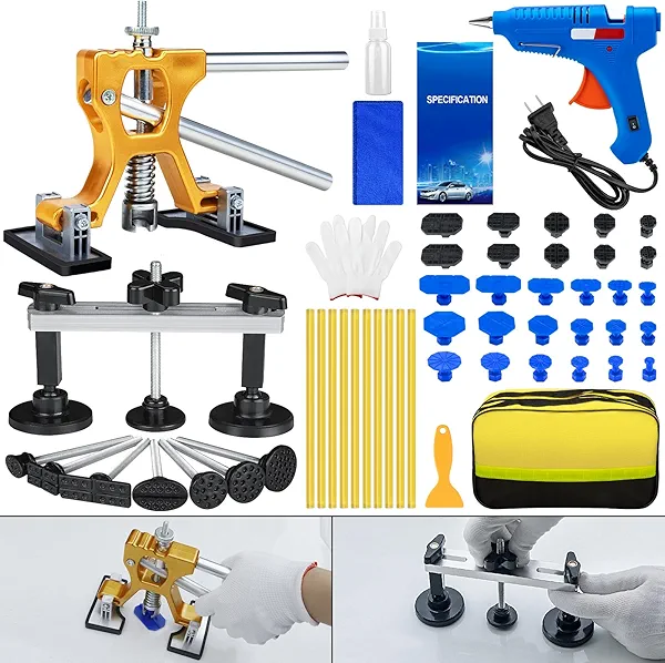 Bitlyle Car Dent Puller Kit, 56PCS Paintless Dent Removal Tools, Car Dent Repair Kit Adjustable Dent Lifter,Bridge Puller, Dent Remover Tool for Car Auto SUV Hail Damage DIY Repair