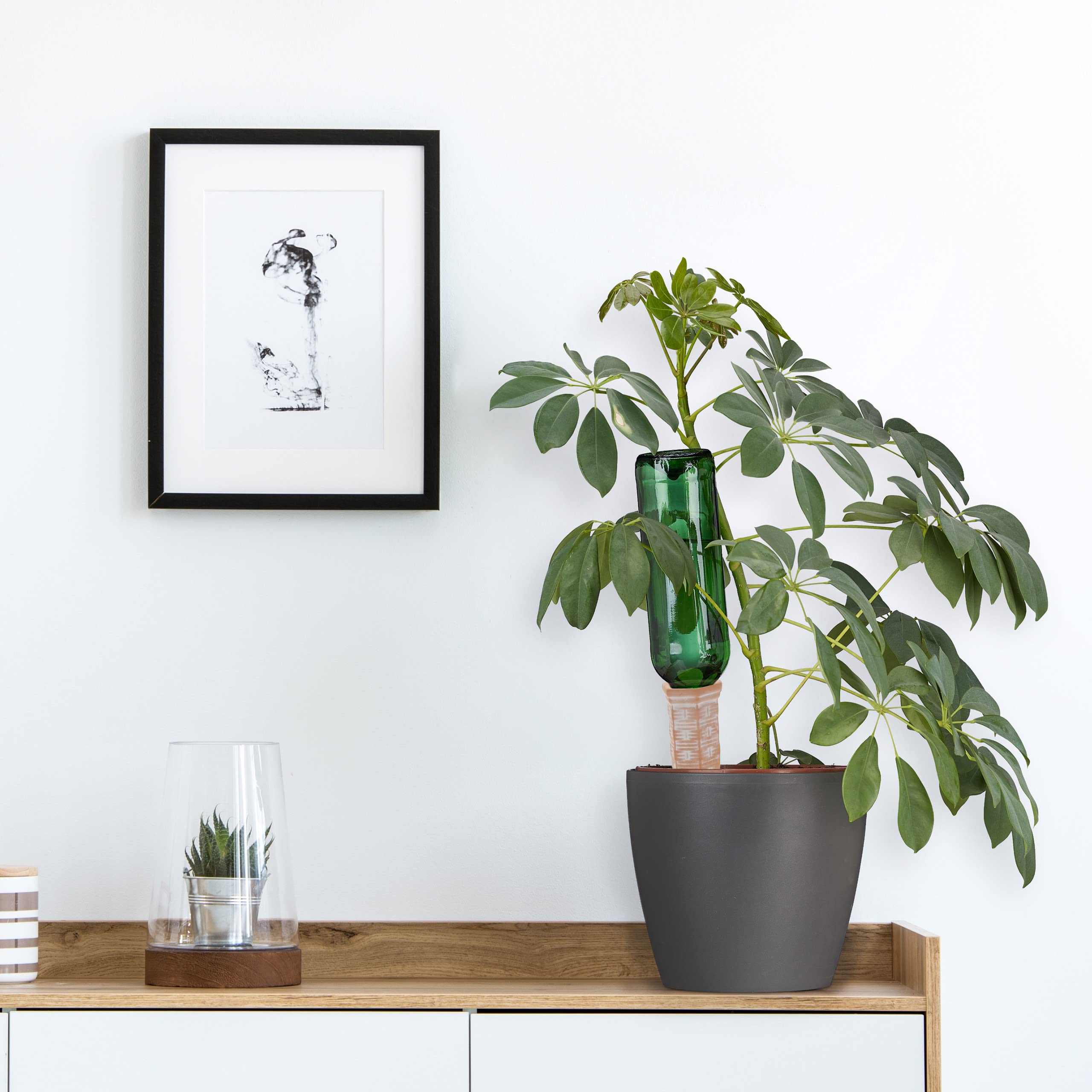 Relaxdays Tonkegel Bewässerung 4er Set - Automatische Gießhilfe Für Pflanzen Mit 1,5L Flaschen