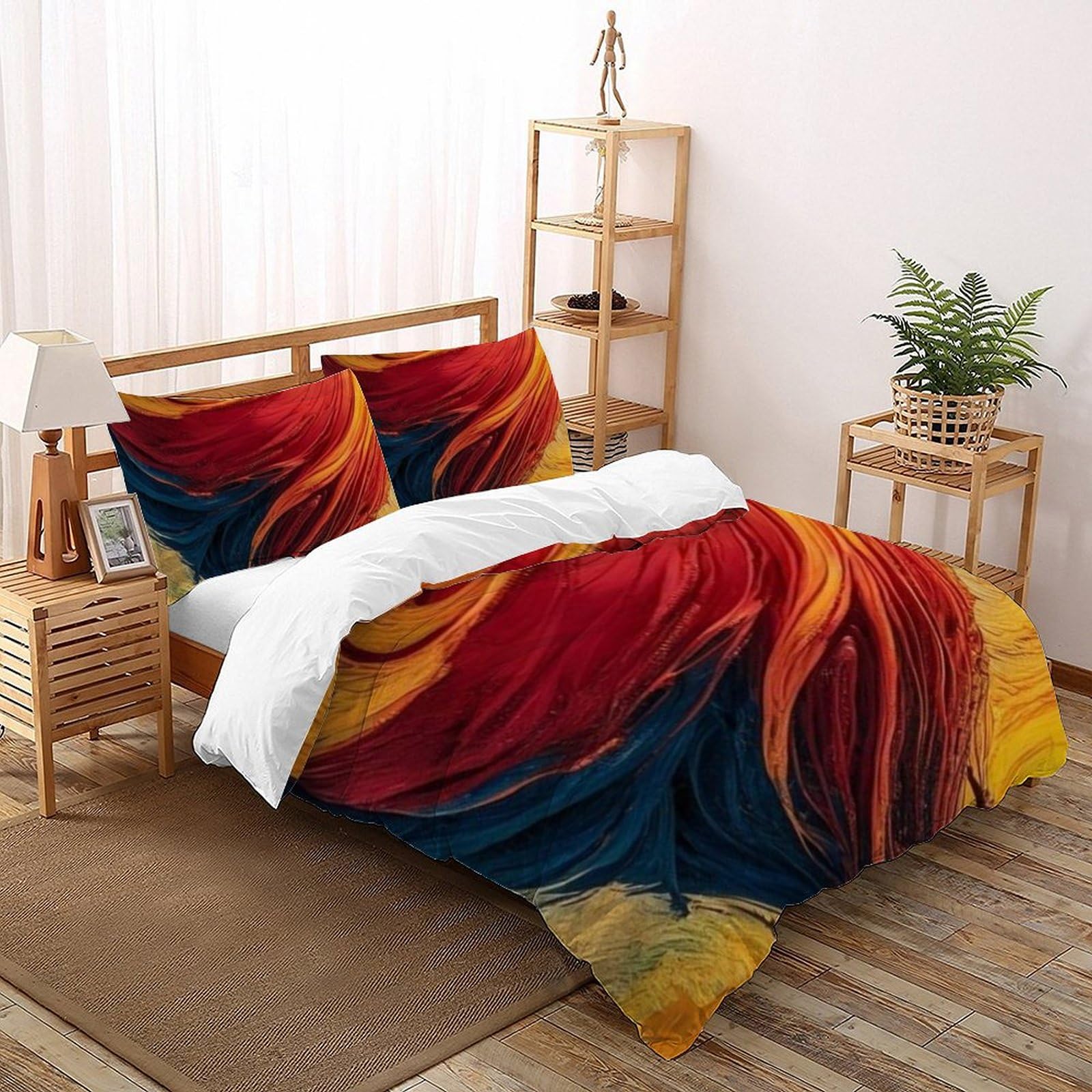 Housse de couette 260x220 anti-pli et douce pour lit super king size au design 3D