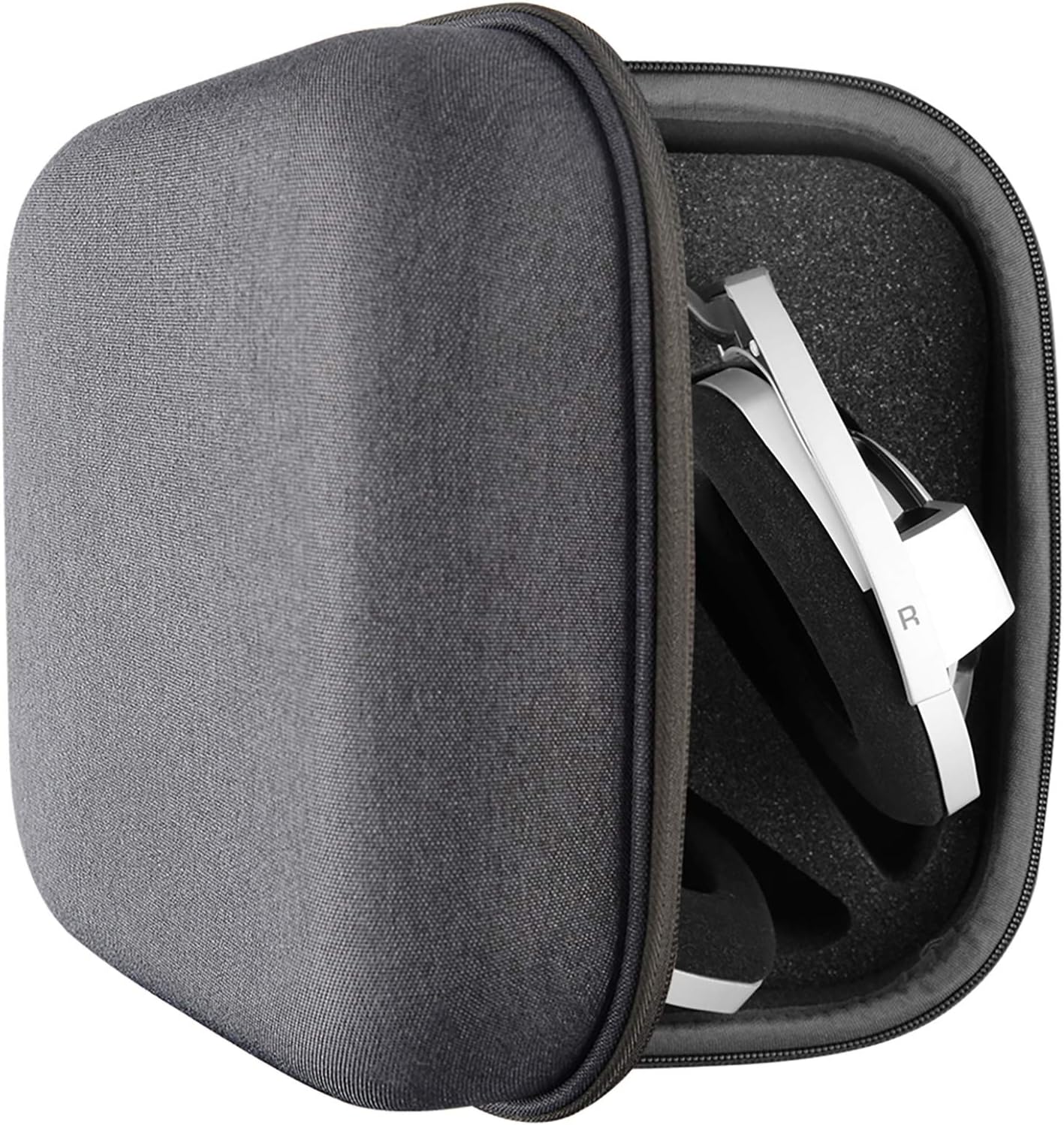 Geekria Shield Headphones Case Compatible with Sennheiser HD800S, HD800, HD820, HD700, HD660s2, HD650, PXC550 II, Replacement Hard Shell Travel Carrying Bag with Cable Storage (Dark Grey)