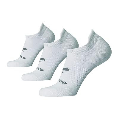 Brooks Run In No Show 3 Pack No Show Socks Shoes White