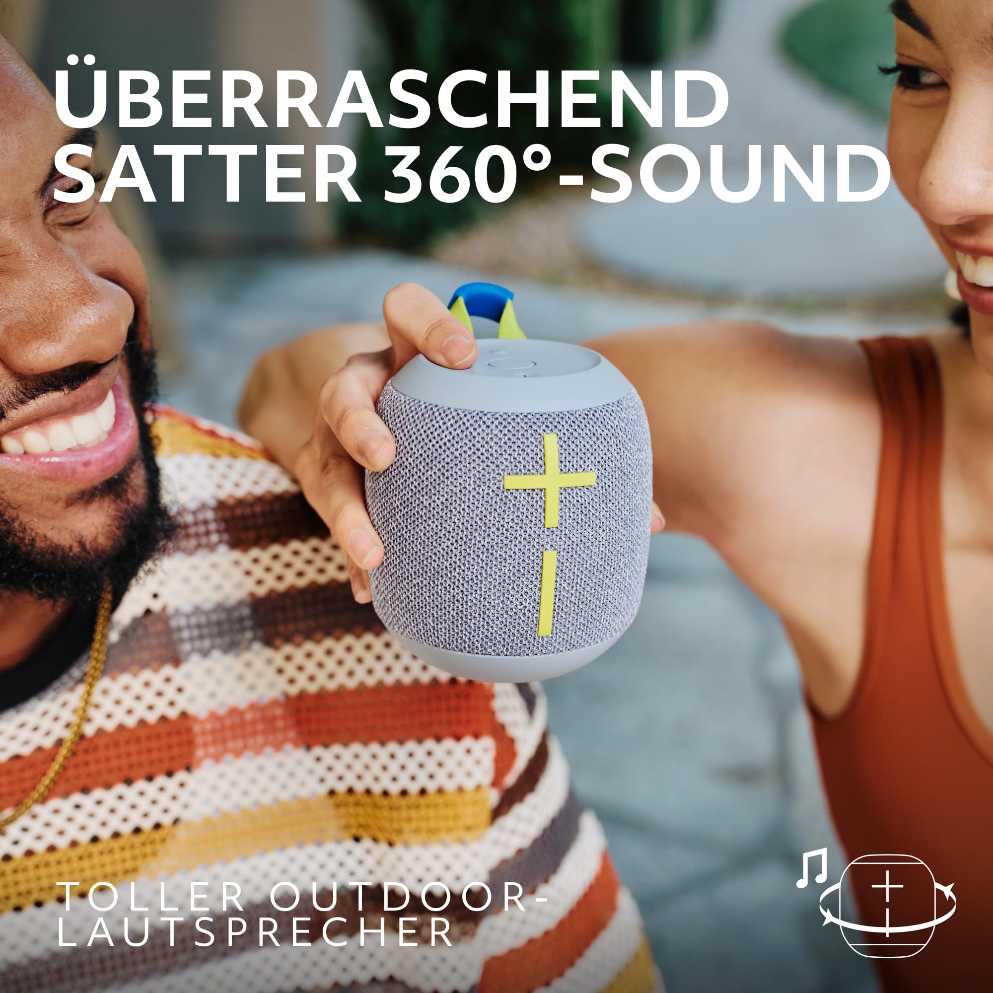 Ultimate Ears Wonderboom 4 – mobiler, wasserdichter Bluetooth-Lautsprecher mit satten Tiefen und 360-Grad-Klang, staubdichter, schwimmfähiger Lautsprecher mit Einer Reichweite von 40m - Schwarz
