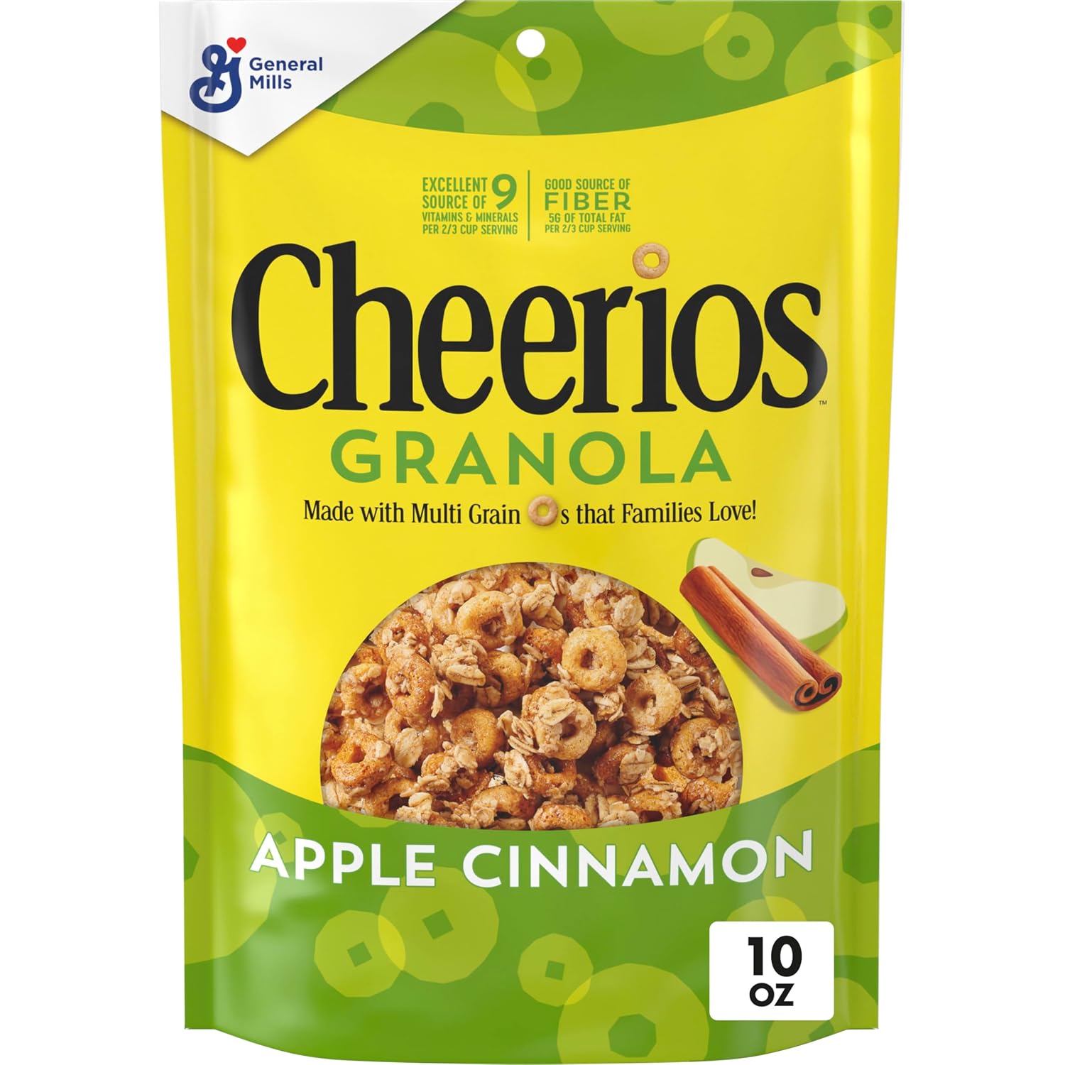 Cheerios Apple Cinnamon Granola, Good Source of Fiber, 10 oz
