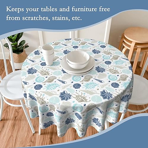 Miniatura 28 de Mantel étnico africano redondo de 60 x 60 pulgadas, impermeable, decorativo para fiestas y campamentos, mesa de comedor, decoración del hogar Étnica