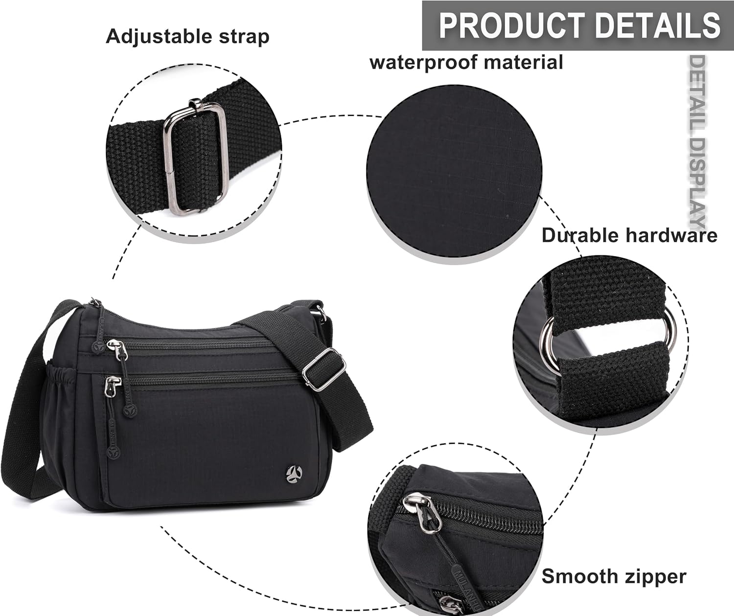 Crossbody Bags for Women Waterproof Nylon Shoulder Bag Roomy Multiple Pockets Messenger Purses Handbags - Image 5