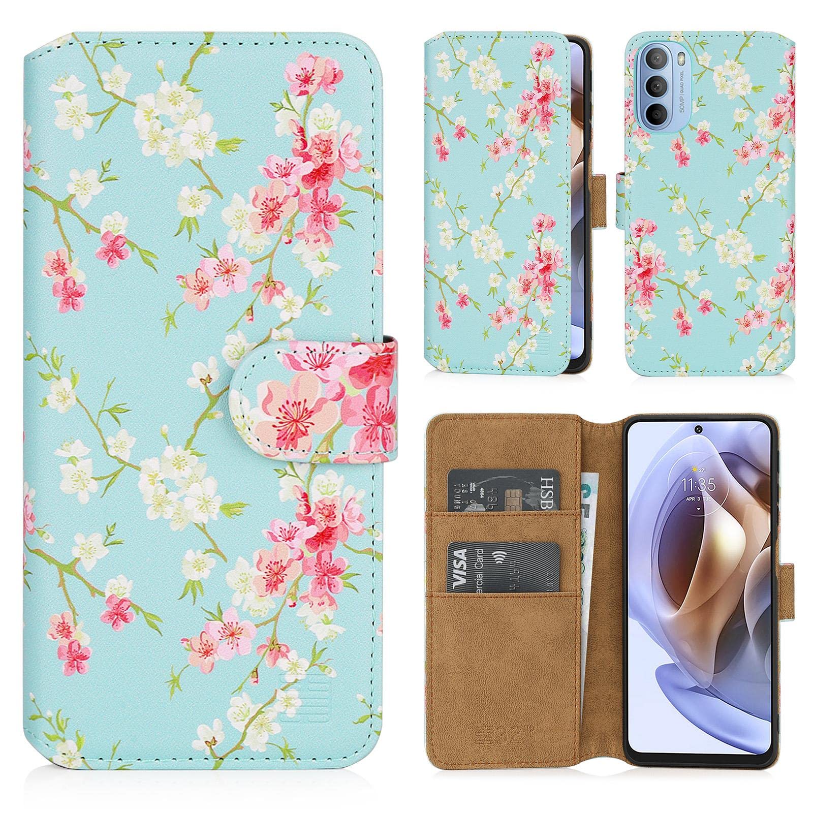 32nd Custodia a Portafoglio in Pelle PU per Motorola Moto G9