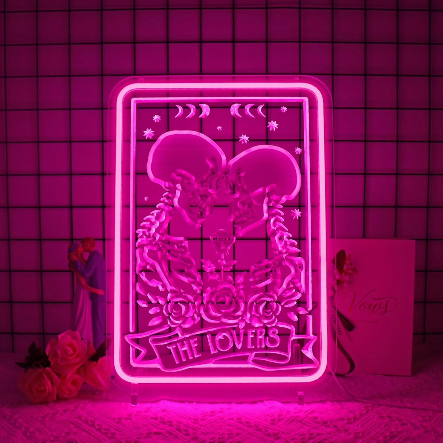 Skeleton Lover Neon Sign Led Neon Lights Neon Signs for Wall Decor USB Powered Led Neon Signs for Room Decoration