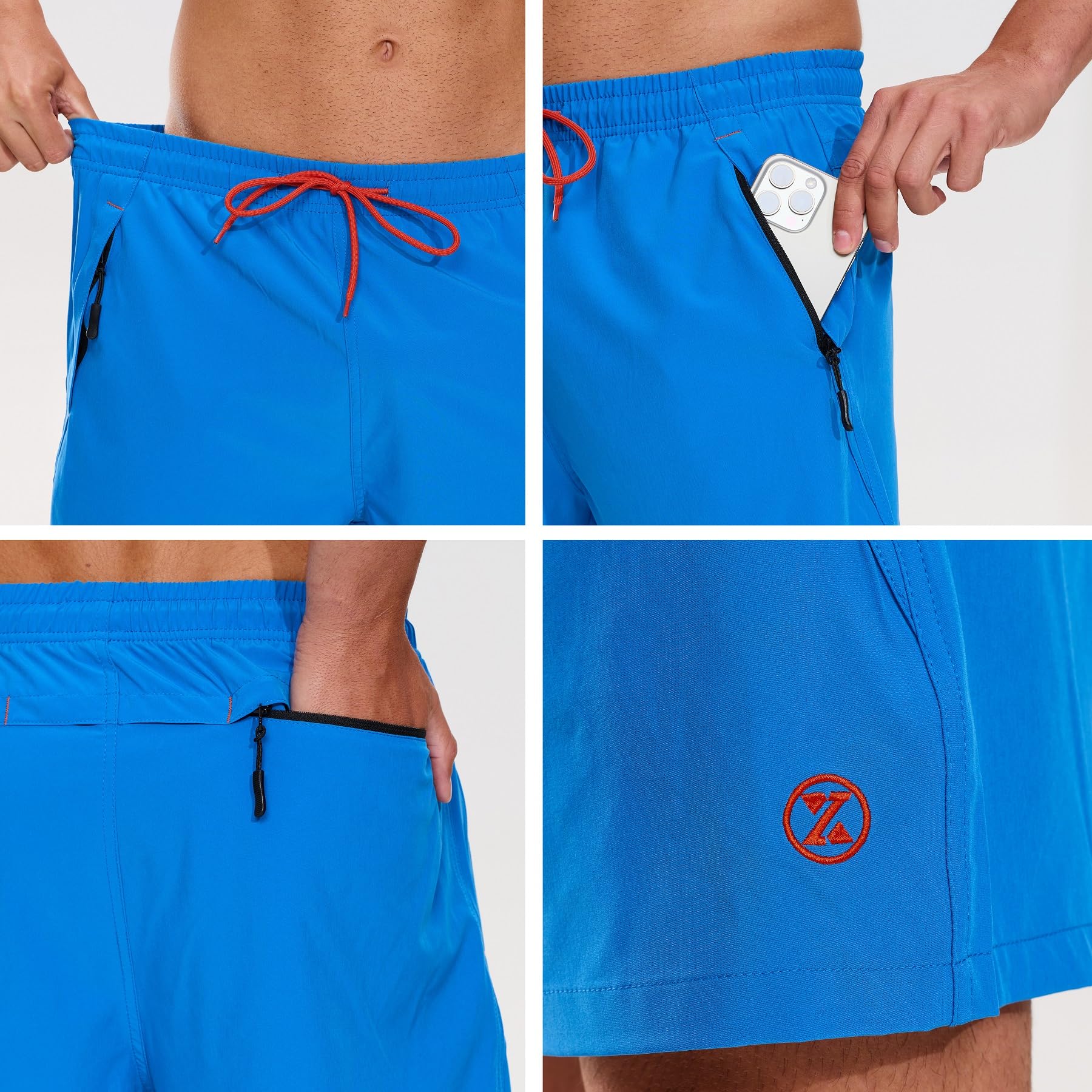 ZOXOZ Badehose Herren Schnelltrocknend Badeshorts mit Mesh-Futter und Reißverschlusstasche