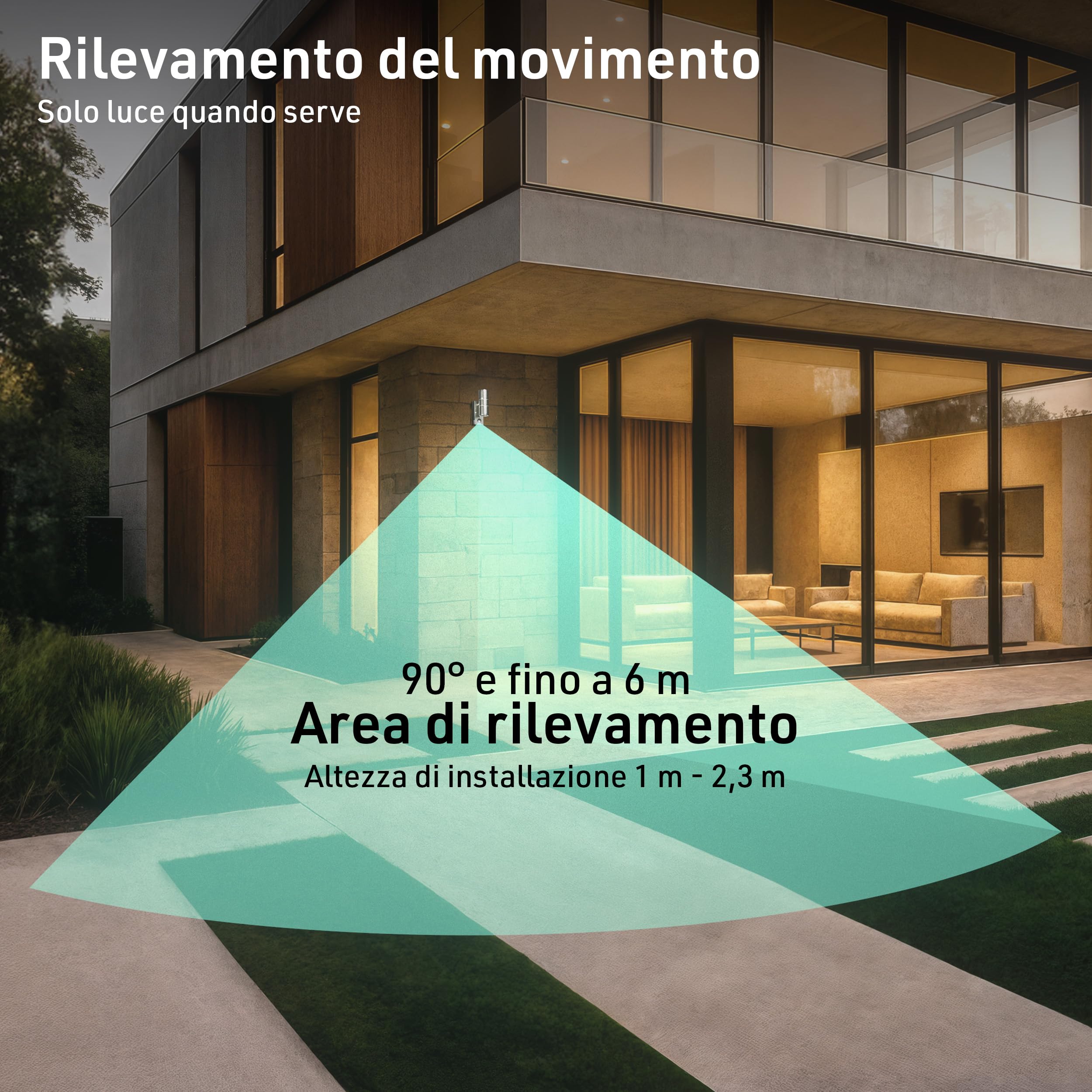 Oktaplex Luce Esterna Con Rilevatore Di Movimento 3000K Bianco Caldo Ip65 1300lm Led 14 6w Lampada Esterna Antracite 230v  S2 491996388