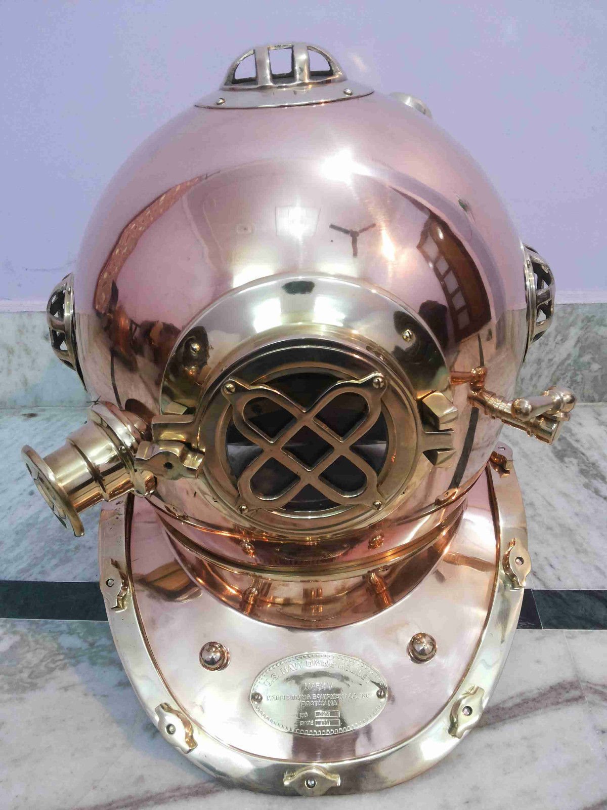 Mahira Nautical Solid Copper & Brass Diving Divers Helmet U.S Navy Mark V 18
