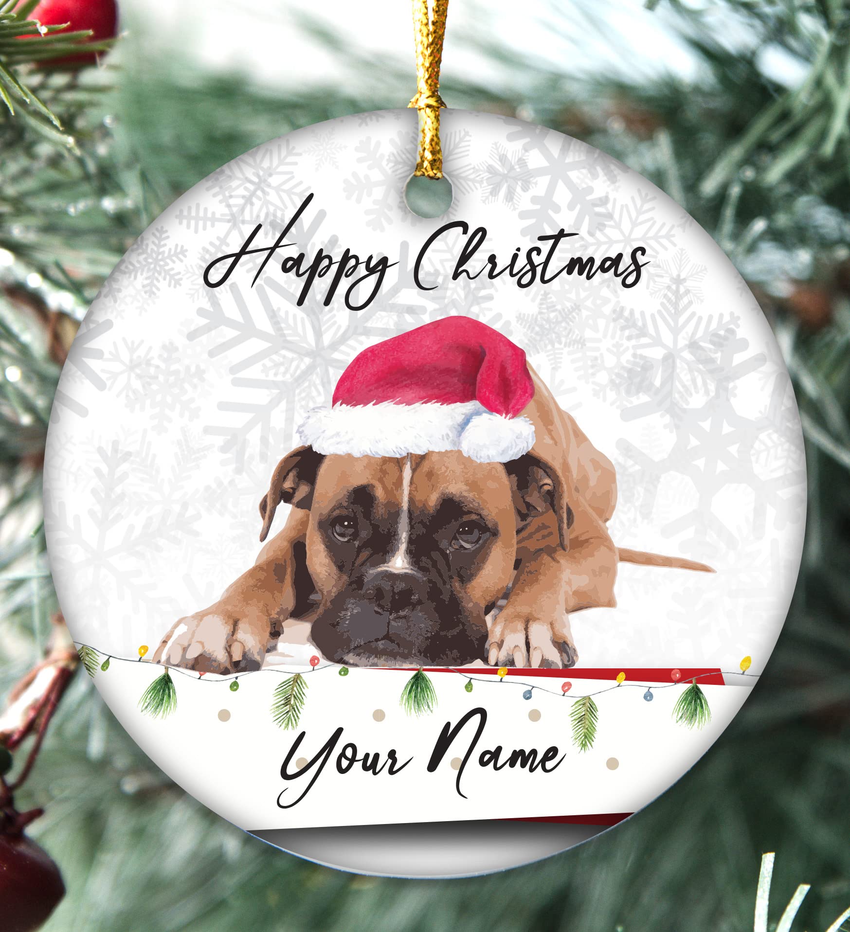 Colourbat Boxer Handmade Personalised Dogs Christmas Bauble Puppy Pet Xmas Gift Tree Decoration (Boxer)