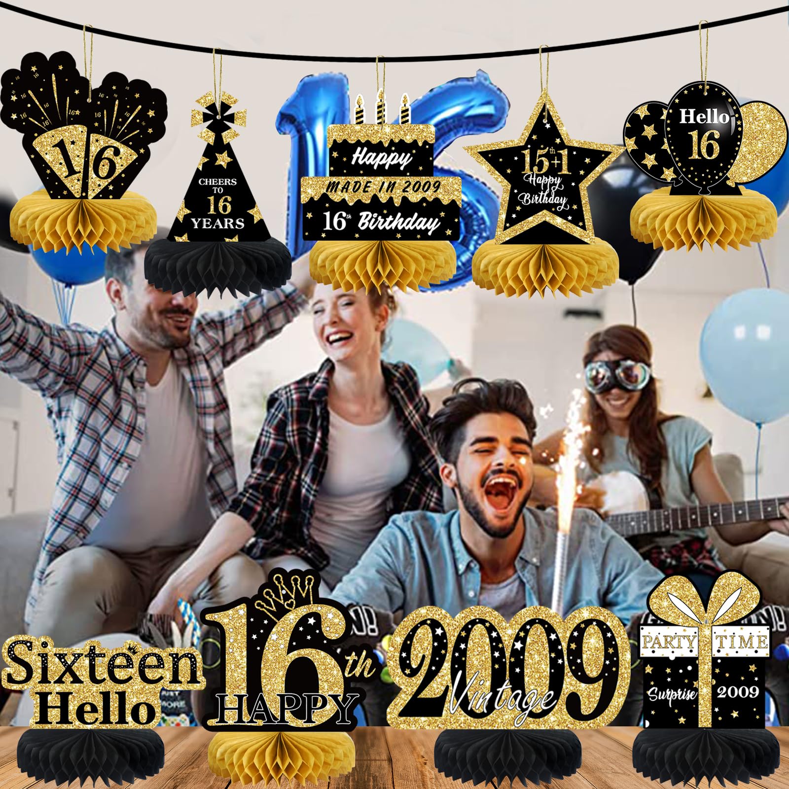 Sixteen Birthday Centerpieces Girls 16th Birthday Decorations Black