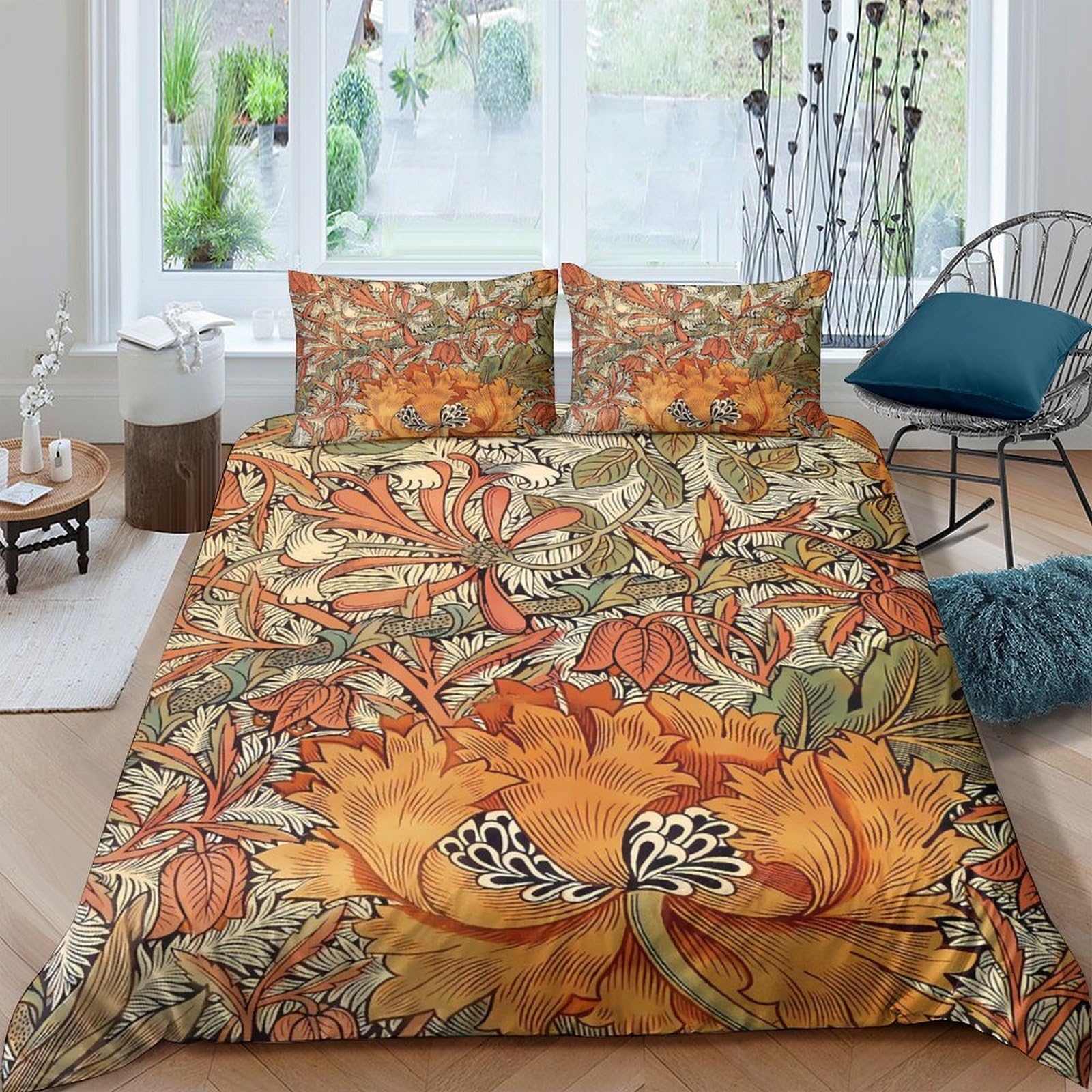 Ctjqhvkz Style-8 3D Printed Jungle Wildlife Fitted Sheet Microfiber Orange Safari Mattress Cover For Bedroom Guest Room Decor Single（135X200cm）