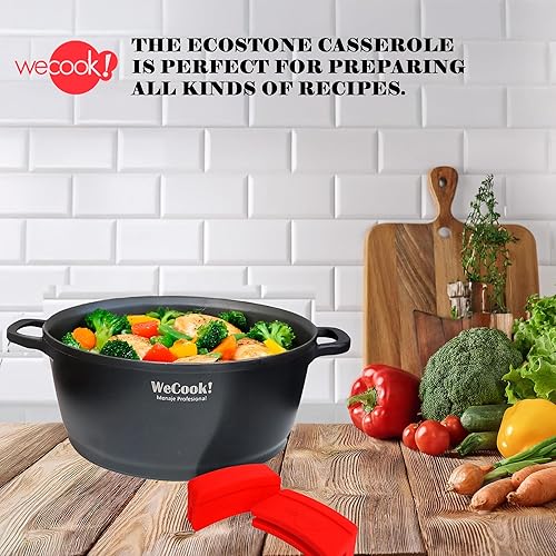 Miniatura 10 de WECOOK! Ecostone - Cacerola de alta inducción con tapa de cristal, 6.3 in, antiadherente, XTRA DUPON, ecológica, libre de ácido perfluorooctanoico