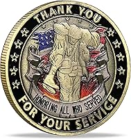 Vista 1 de Gracias por su servicio Desafío de apreciación militar Moneda Homenaje a héroes caídos Nunca olvides a los veteranos