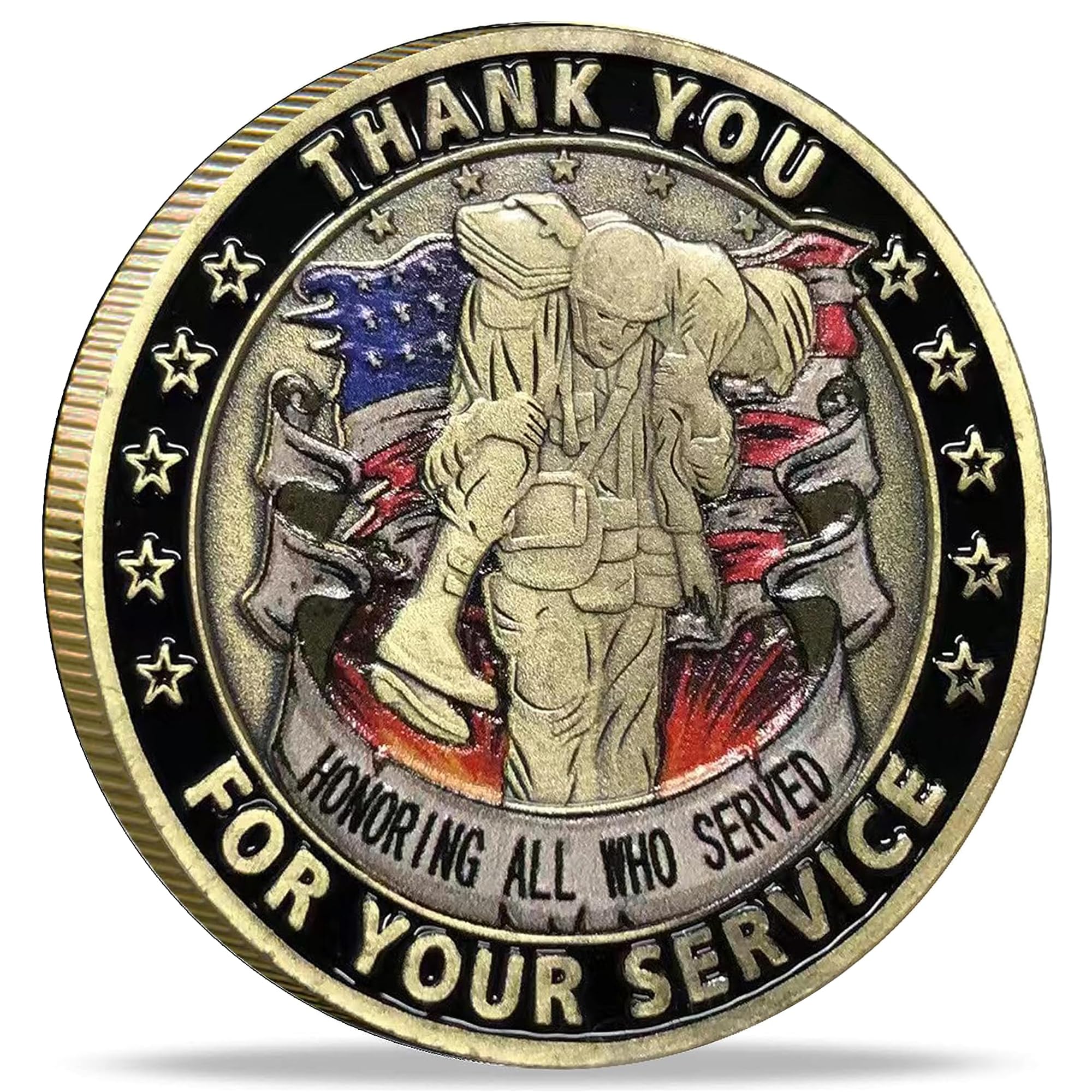 Thank You for Your Service Military Appreciation Challenge Coin Tribute to Fallen Heroes Never Forget Veterans