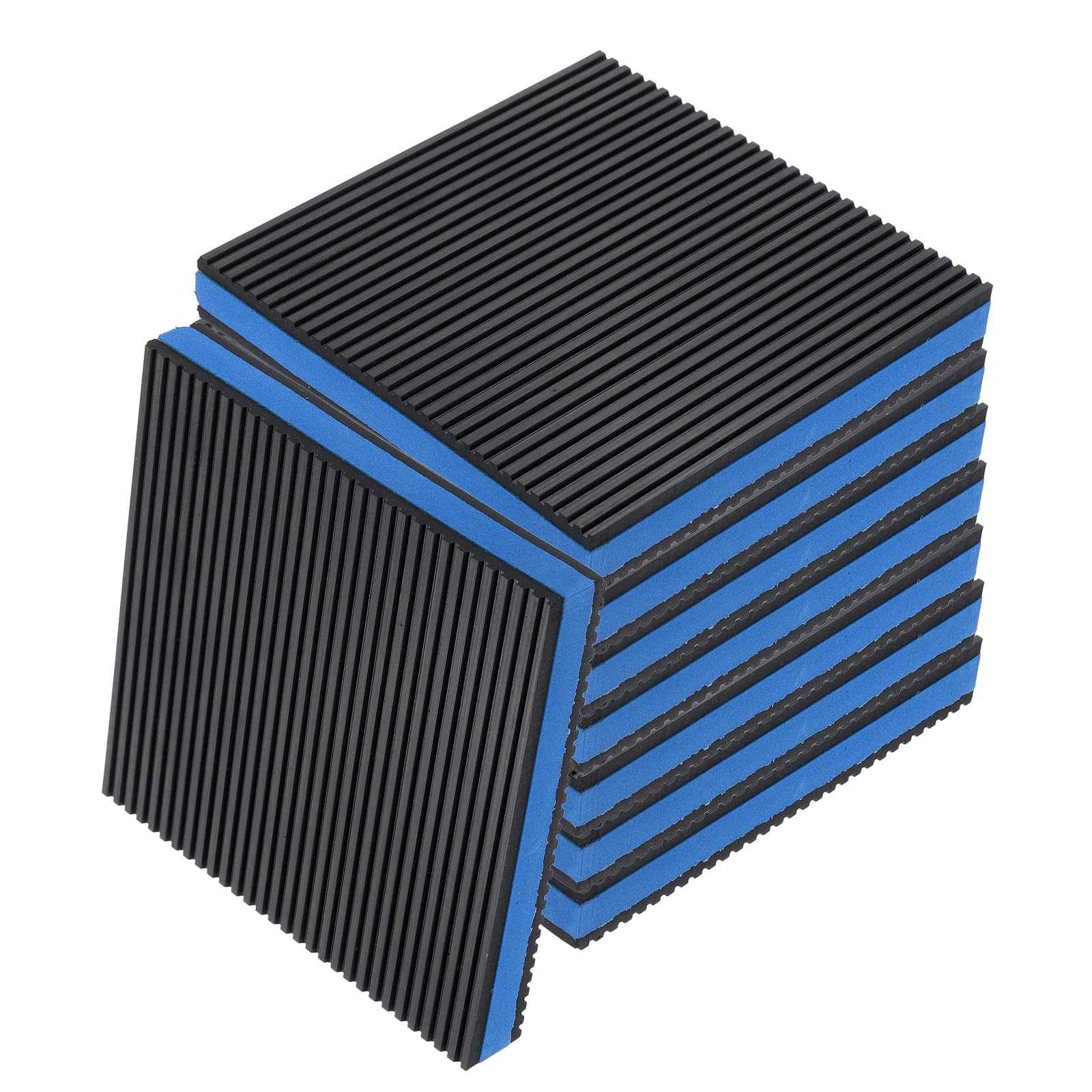 uxcell 8pcs Anti Vibration Pads for Washing Machine, 5.91" x 5.91" x 7/8" Vibration Damping Pads Sound Isolation Ribbed Rubber Mats with EVA Center