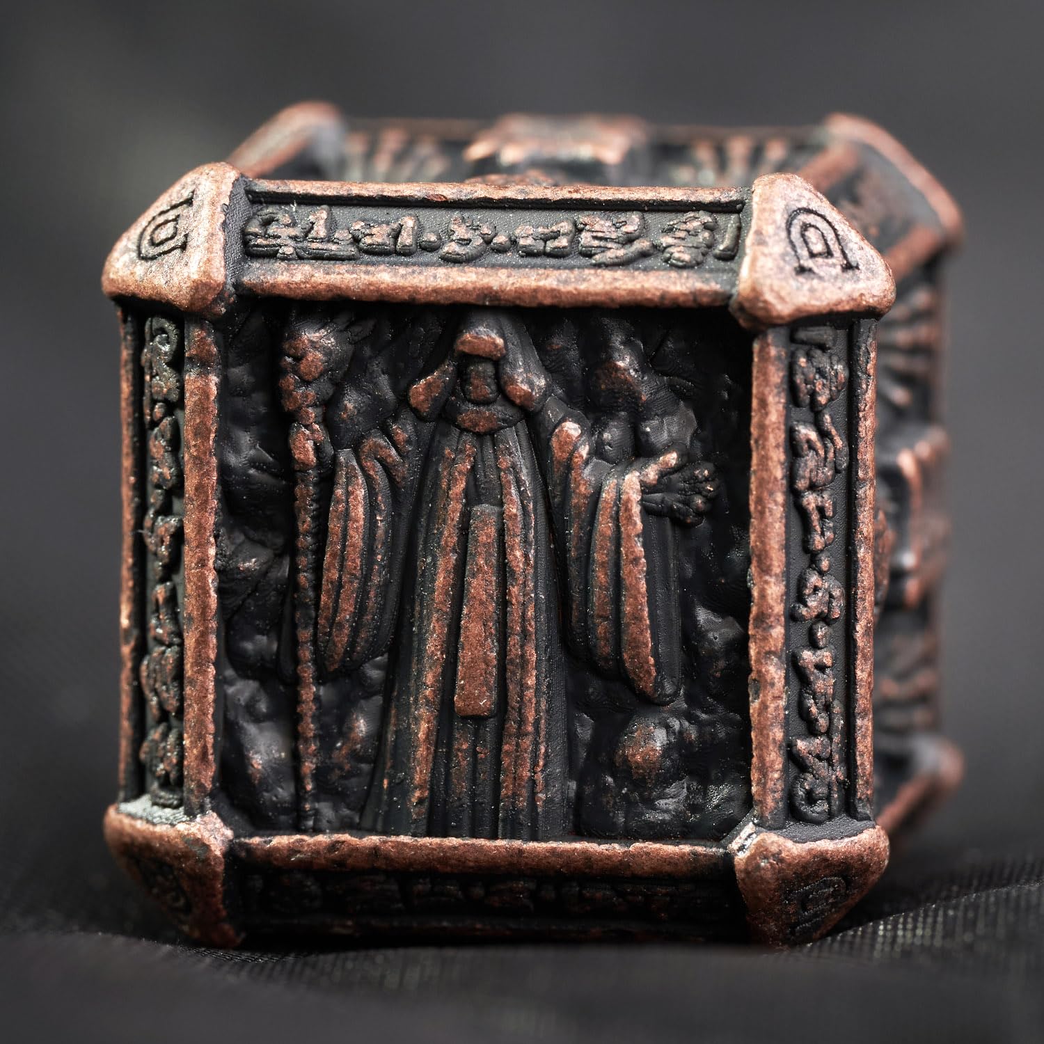 Metall-Würfel Set „Mystery Skull“ Für D&D & Rollenspiele – 7-teilig, Grün & Mit Schädel-Gravur