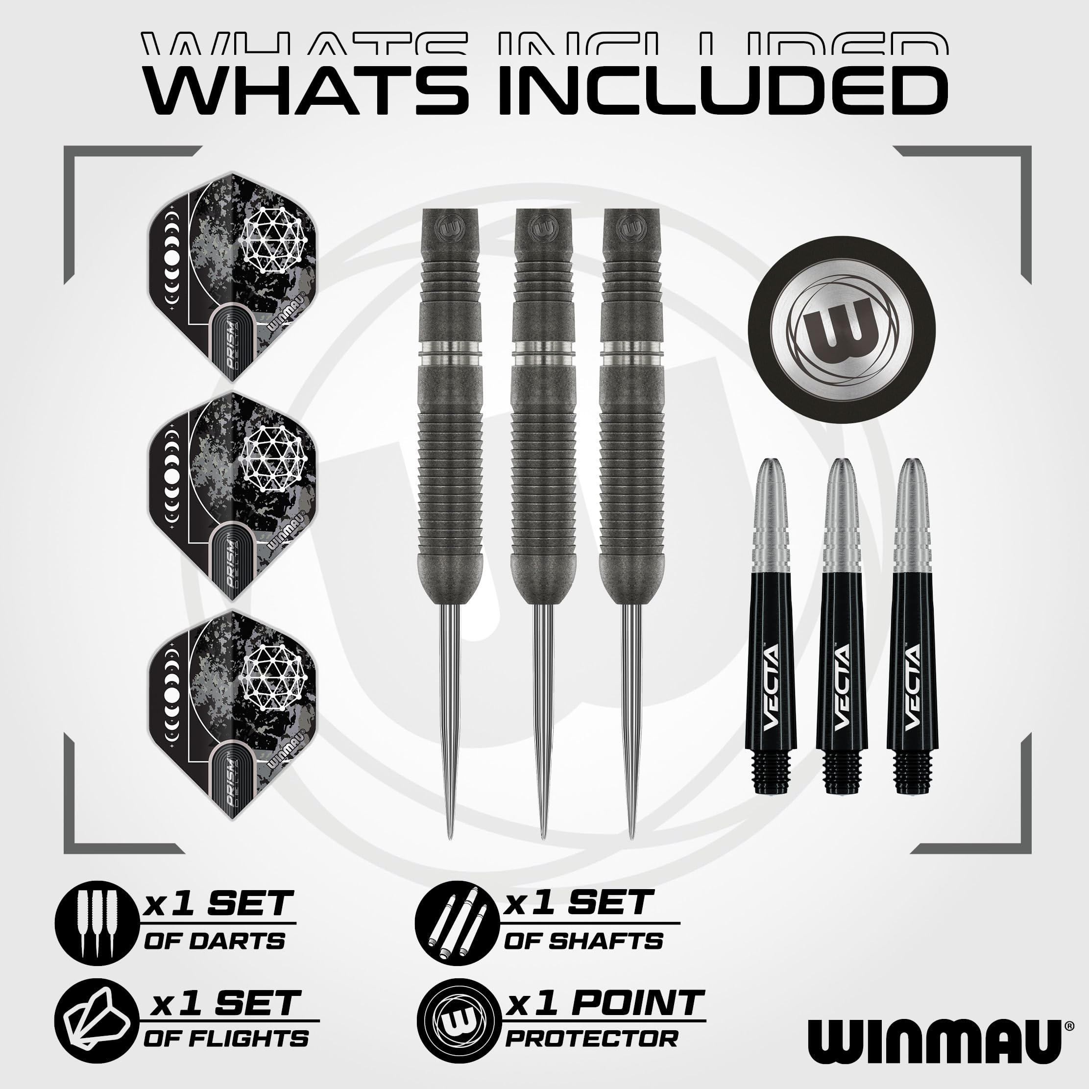 WINMAU Darts Callisto 24g 90% Professional Tungsten Steel Tip Darts Set including Dart Flights and Dart Shafts (Stems) - Image 2