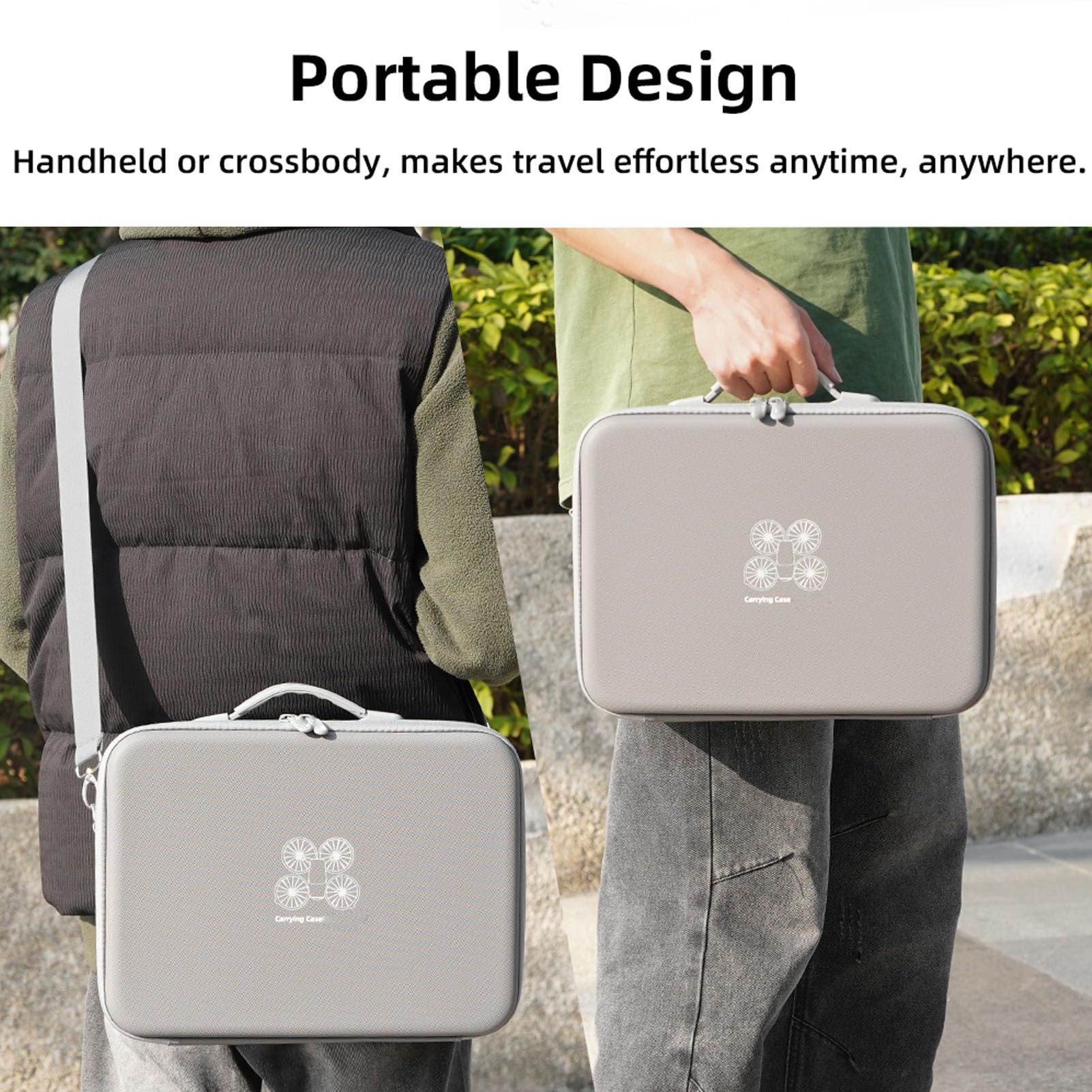 Naroote Drohnen-Tragetasche, Tragbare Umhängetasche für Flip-Drohne mit Aufbewahrung für 3 Batterien, Kompatibel mit RC2 RC N3, Stoßfeste Schützende Reisetasche