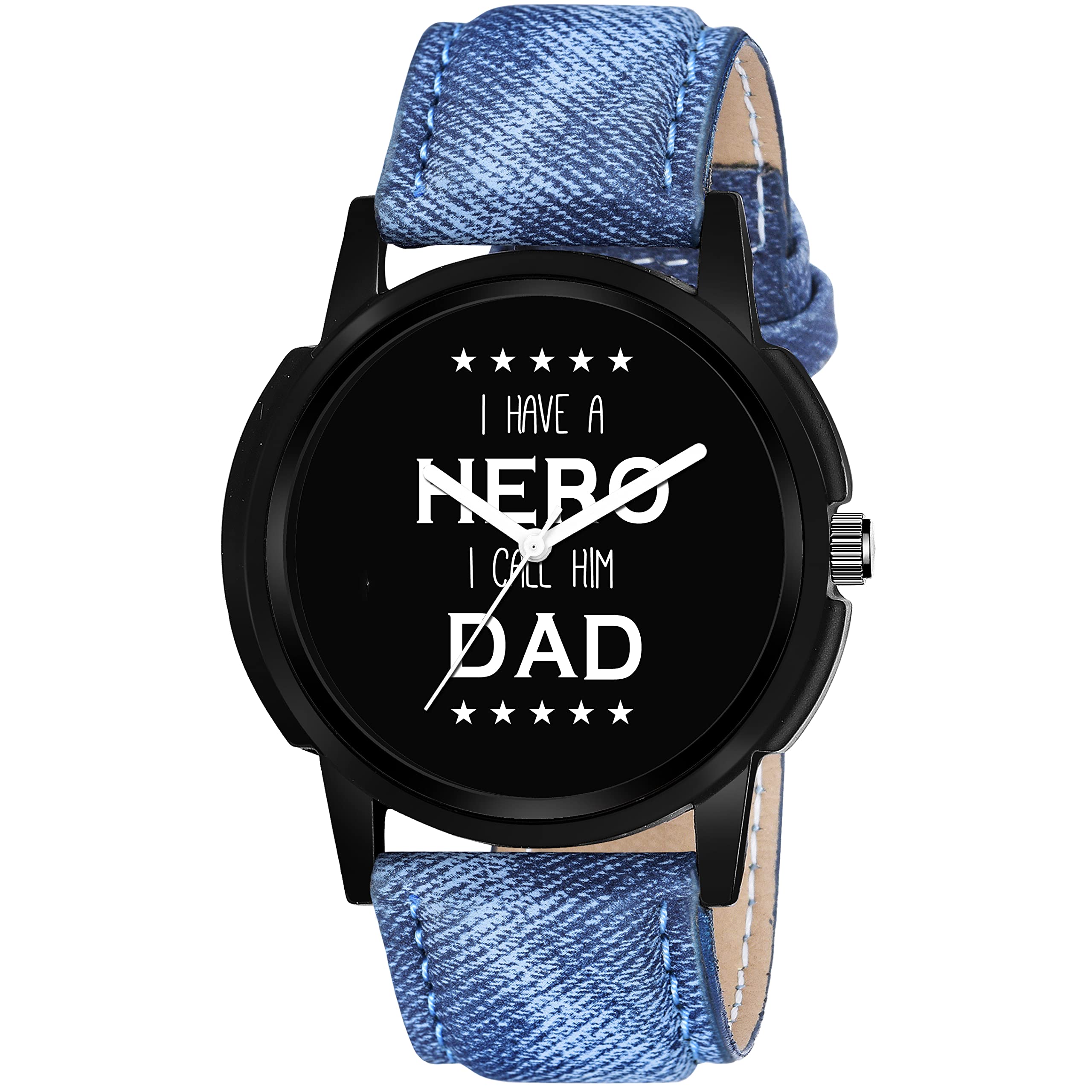 See full amazon price history chart for FRAVY Blue Analoug My Dad is My Hero Wrist Watch for Mens Boys -W006 FRAVY Blue Analoug My Dad is My Hero Wrist Watch for Mens Boys -W006 (B0BC1X87NX) Amazon Price History, Amazon Price Tracker