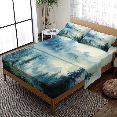 Miniatura 24 de Retro Sunset Sheets Split King Size Sheet Set, Neon City Vaporwave Bed Sheets Bedroom Decor, Cyberpunk Bedding Sheets & Pillowcases 5 Piece, Deep