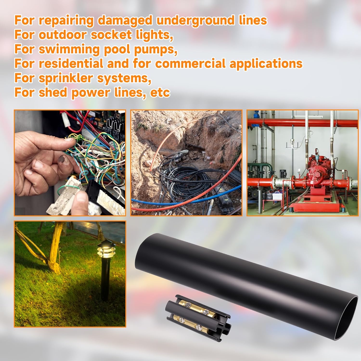 Underground Wire Splice Kit Connectors and Heat Shrink Tube Electrical Cable Direct Buried Uf Wire for 14/3 to 8/3 Range Handle Voltages Up to 600 Volts (4Set)