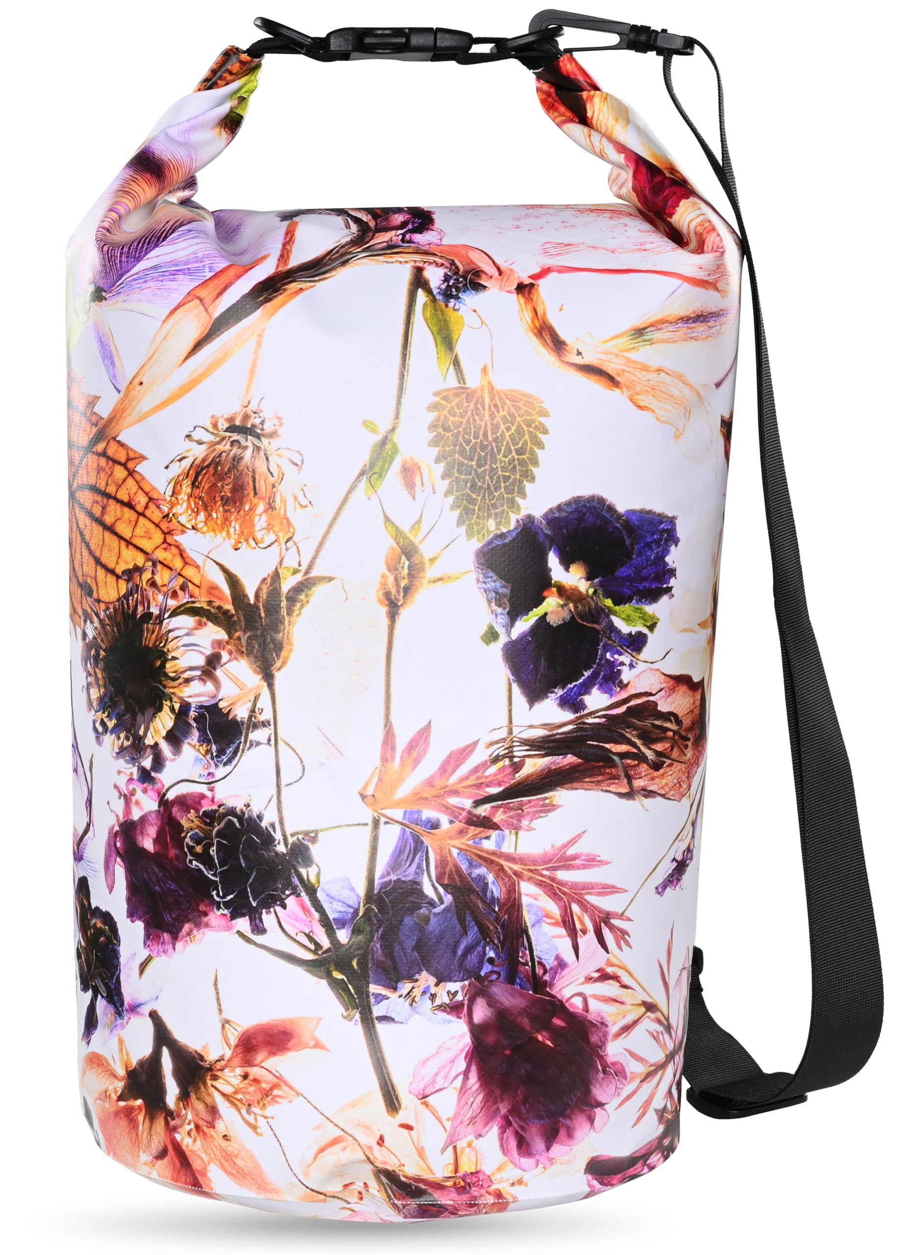 MARCHWAY Floating Waterproof Dry Bag Backpack 5L/10L/20L/30L/40L, Roll Top Sack Keeps Gear Dry for Kayaking, Rafting, Boating, Swimming, Camping, Hiking, Beach, Fishing (Flower, 20L)