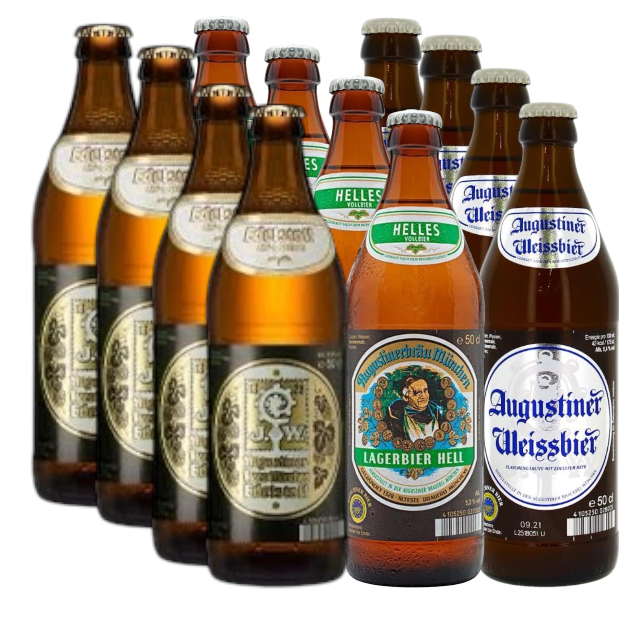 bayrisches Augustiner Bier Mix Augistiner Lager, Edelstoff und Weissbier je 4 Flaschen inkl. Bierdeckel Haus der Biere Berlin