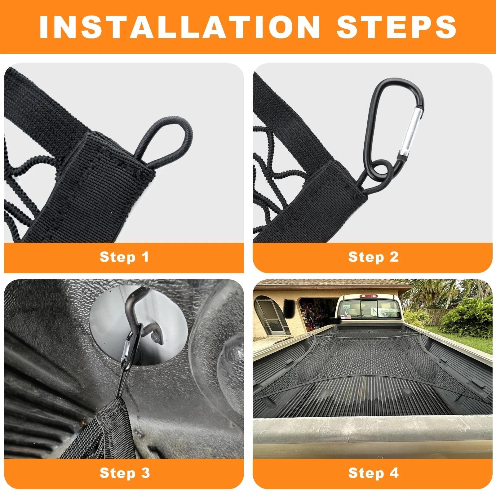 Rete Portaoggetti Auto Rete Di Carico Per Camion Pick-up SUV Furgoni Organizer A Doppio Strato Altamente Elastico Con Borsa Portaoggetti Pieghevole Ed Estensibile Rete da carico(Monolayer)
