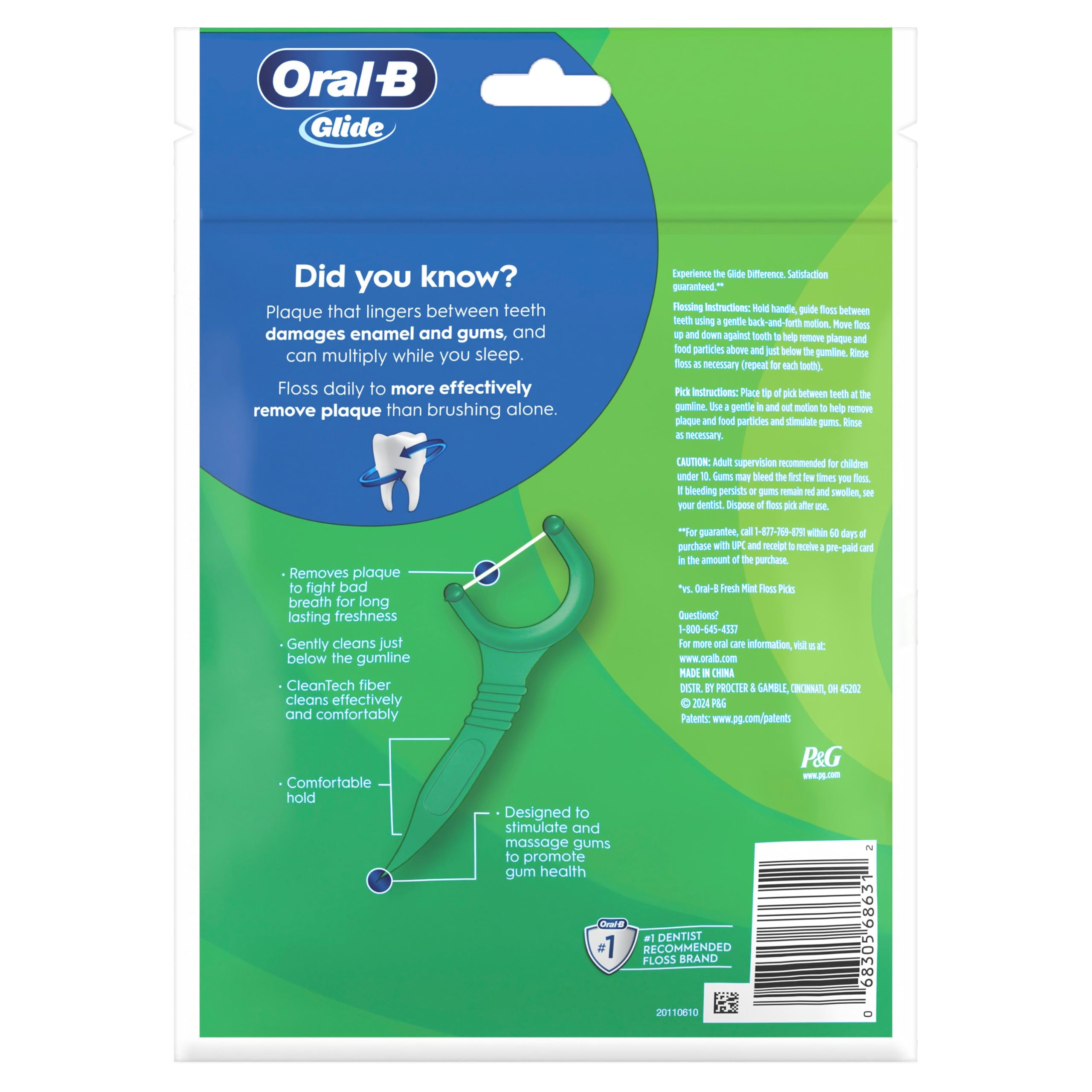 Oral-B Komple Glide Floss Penaları, Scope Outlast, 75 ct