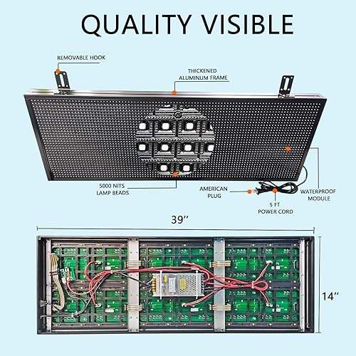 Miniatura 7 de P10 Señales LED a todo color al aire libre Control WIFI con alto brillo de desplazamiento led señal programable para tienda tablero de negocios (39