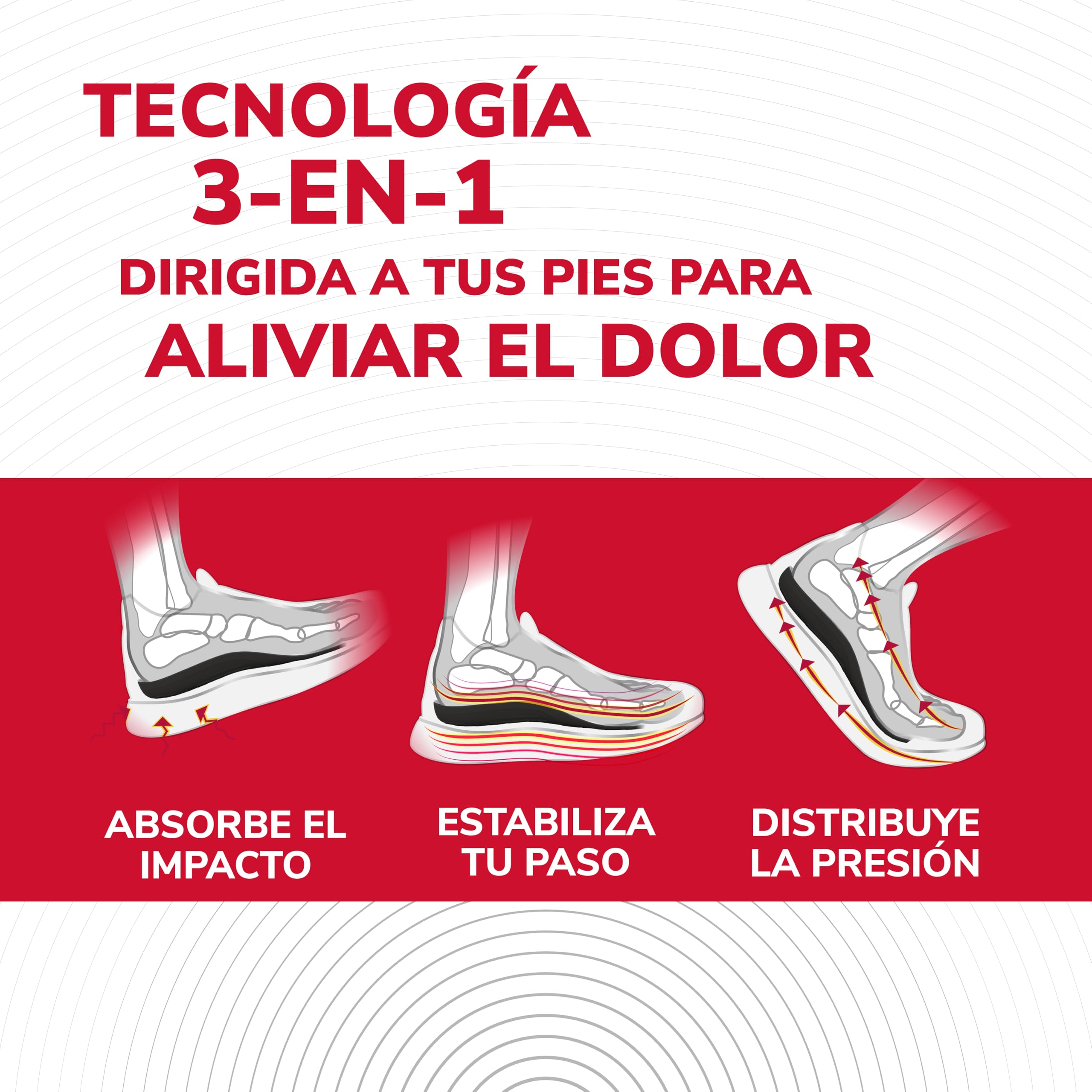 Scholl Plantilla In-Balance para el Alivio del Dolor de Rodilla y Talón, 1 Par, Blanco, Talla L (42.5-45), 2 Unidades