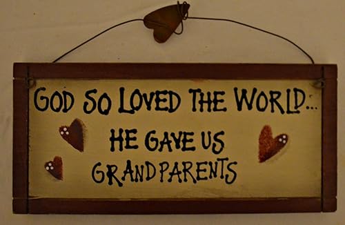 Rústico País Madera Placa Decorativa Decoración con un alambre metálico para colgar 12x 512x 1inches. Señal Saying "Dios so amado el mundo... nos