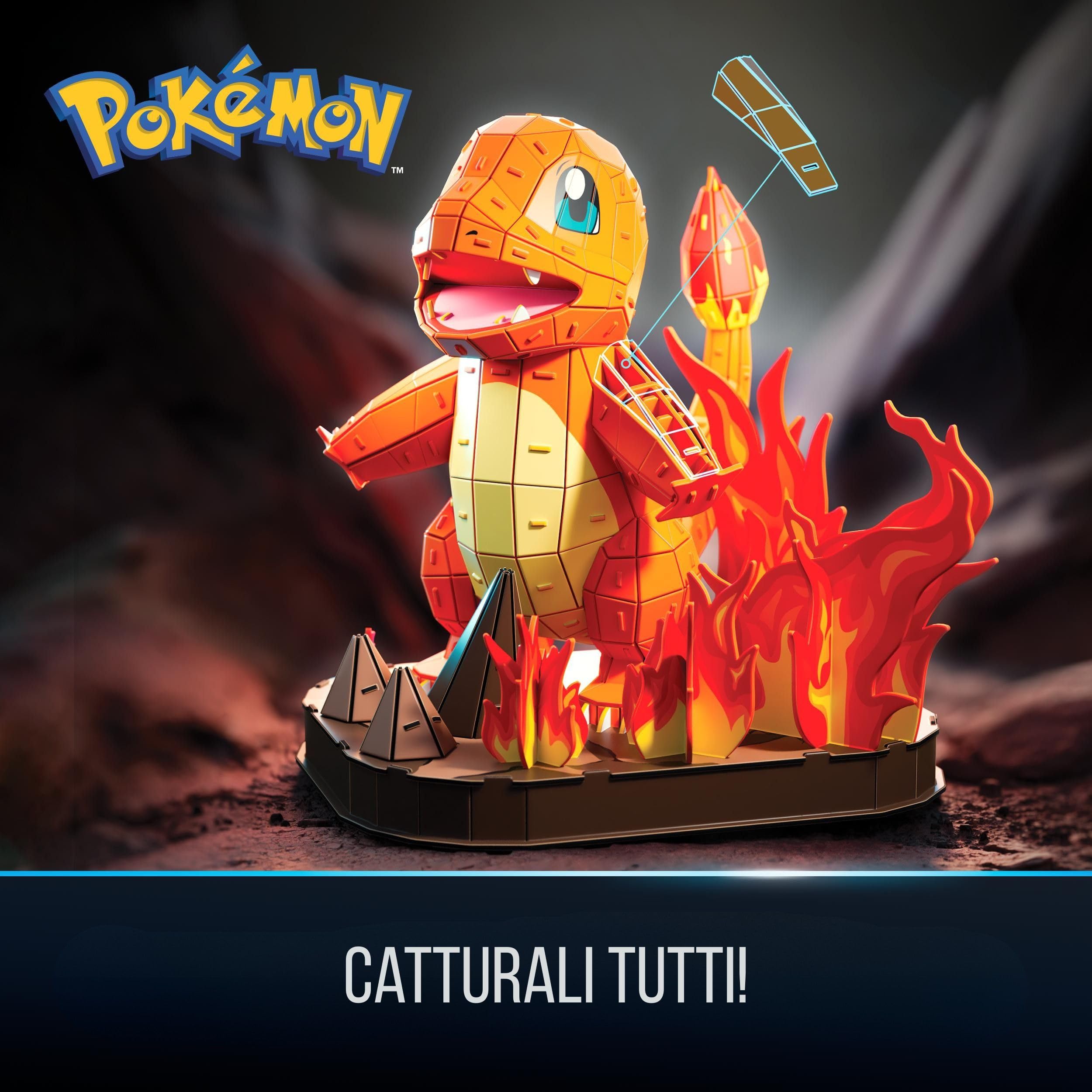 4D Build, Pokémon Charmander, Kit di Modellismo 3D, Puzzle per Adulti, 241 pezzi, dai 12 Anni in su