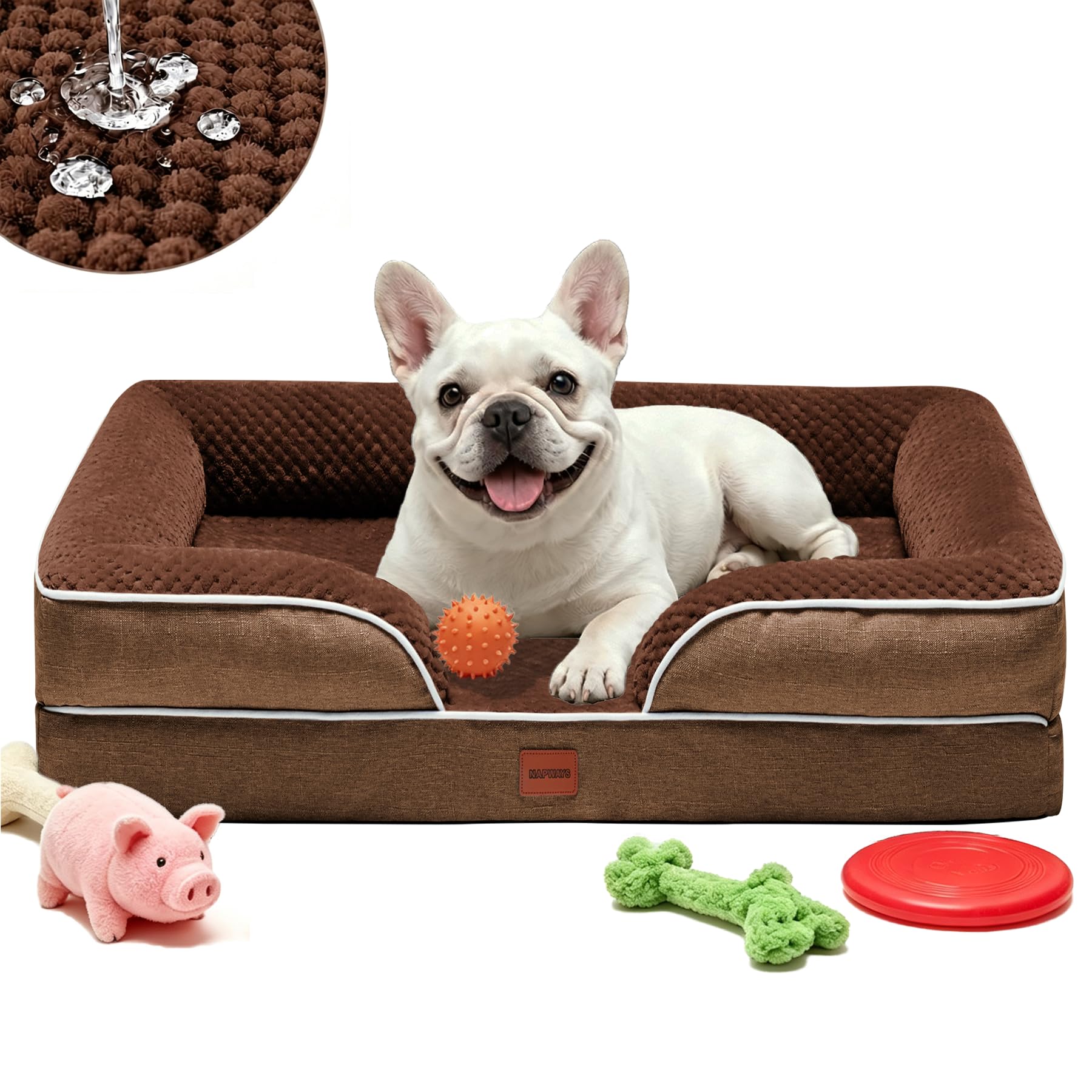 Orthopedic Dog Bed Small Medium Size Dog, Waterproof Washable Pet Beds