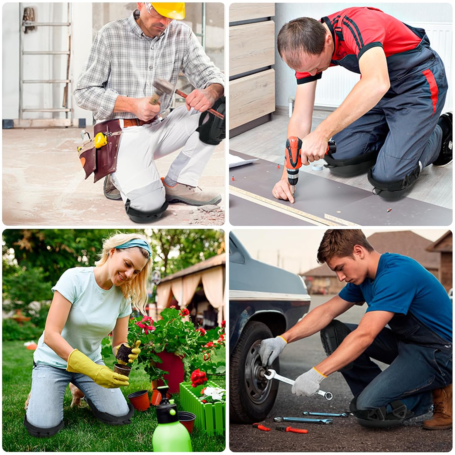 TICONN Gel Knee Pads for Work, Professional Heavy Duty Work Knee Pads for Men with Soft Foam and Gel Cushion for Men Construction, Garden, Flooring (Black) - Image 8