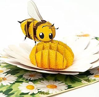 3D Popup Card of Bumble Bee, Paper Art & Handicraft, Greeting Card, Birthday, Anniversary, Christmas, Mothers Day, Fathers Day Card, Handmade Gift For Mom, Her, Women, Daughter, Wife