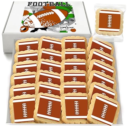 Galletas de fútbol del Super Bowl envueltas individualmente, decoraciones de galletas de azúcar, regalos de fiesta, paquete de 24 unidades