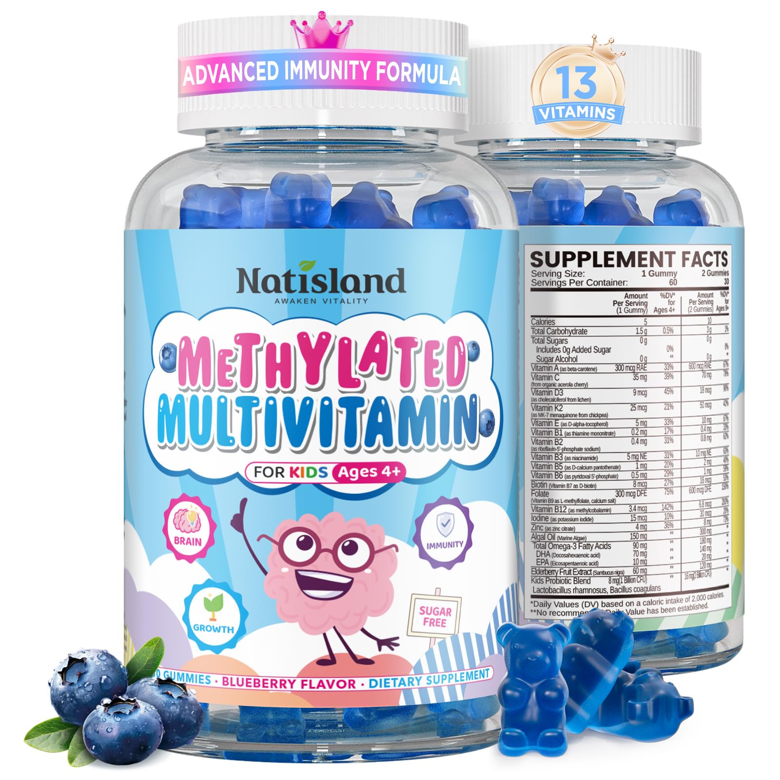 Natisland Methylated Multivitamin Gummies