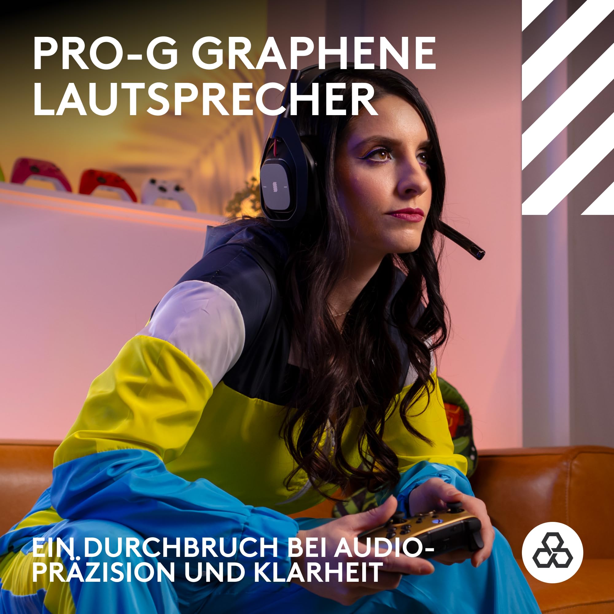 Logitech G Astro A50 LIGHTSPEED, Kabelloses Gaming-Headset + Basisstation (5. Generation), PRO-G GRAPHENE, 3-System-Umschaltung, USB-C, Xbox, PS5, PC/Mac, Nintendo Switch/Switch 2, Bluetooth - Schwarz - 4