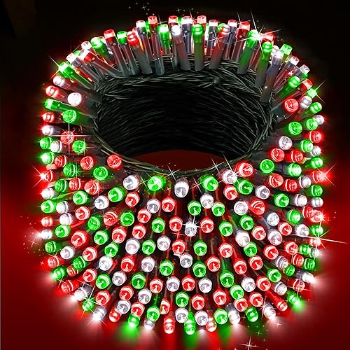 Miniatura 16 de XURISEN Luces de Navidad LED de 551 pies, 1400 luces LED para exteriores con cable verde, luces de cadena, 8 modos con temporizador con memoria,
