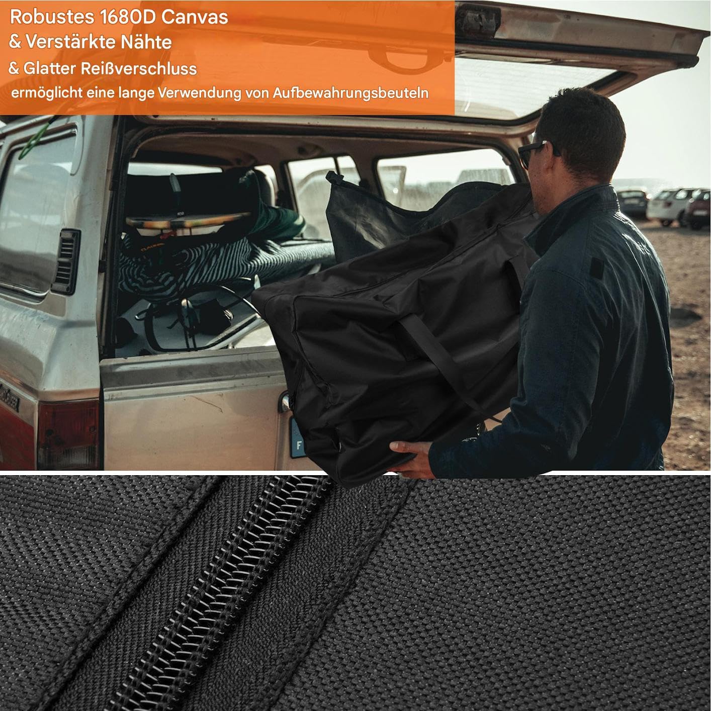 Generisch Aufbewahrungstasche, Transporttasche, Hochbelastbare Bollerwagen-Storage-Tasche, Faltbeutel Für Einkaufswagen & Campingkarren, Schmutzabweisend, Faltbar & Platzsparend, Für Picknick/
