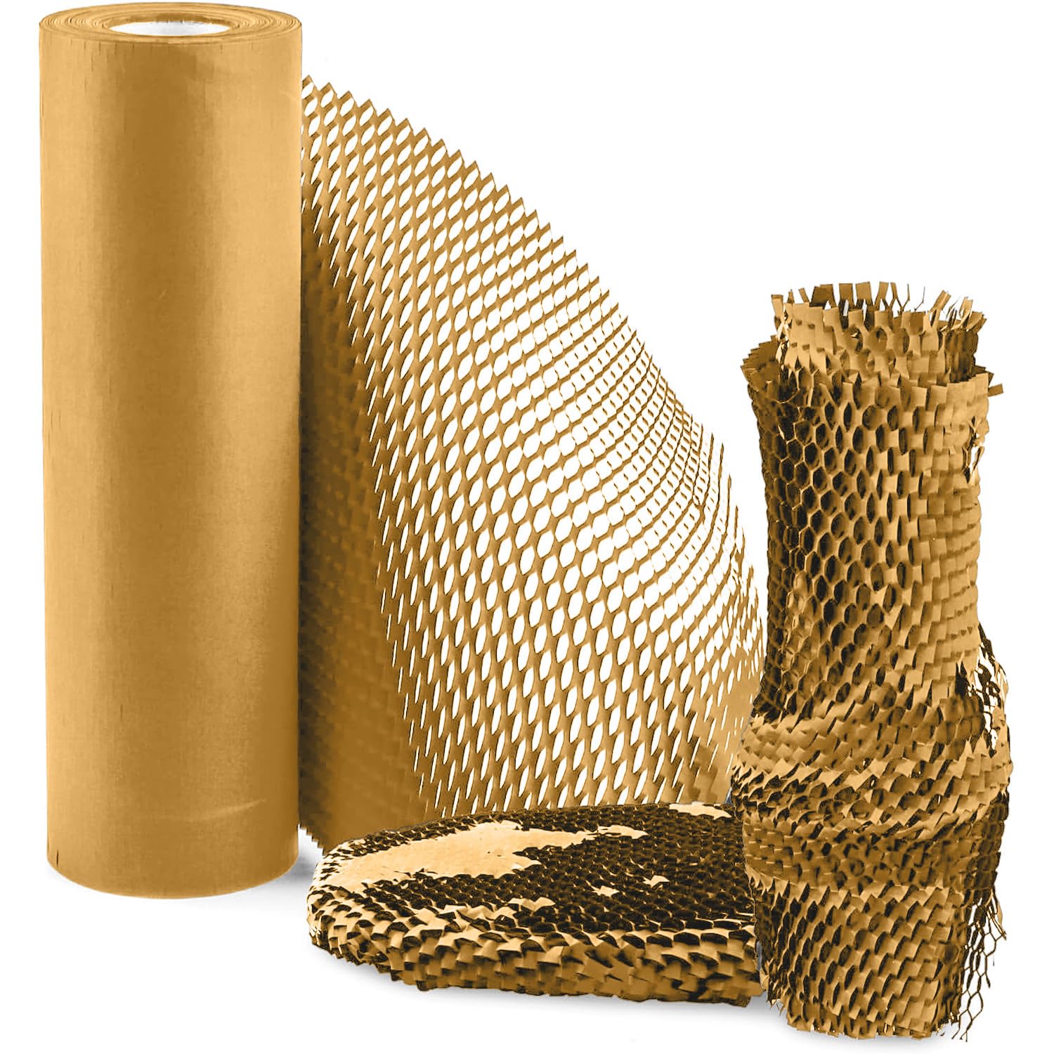 Papel de embalaje de panal, 11.5 x 164 pies, rollo de papel de embalaje de panal, papel de embalaje ecológico, papel kraft de burbujas (amarillo)