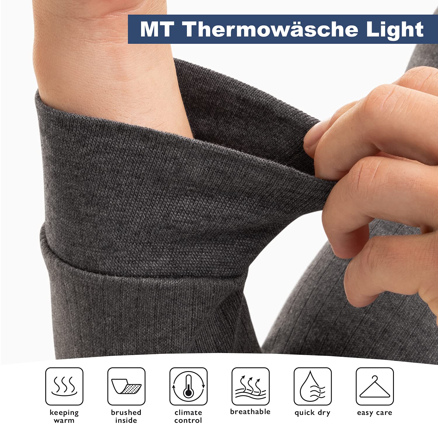 MT Zestaw męskich bielizny narciarskiej i termicznej – ciepła bielizna z długim rękawem Thermo Light