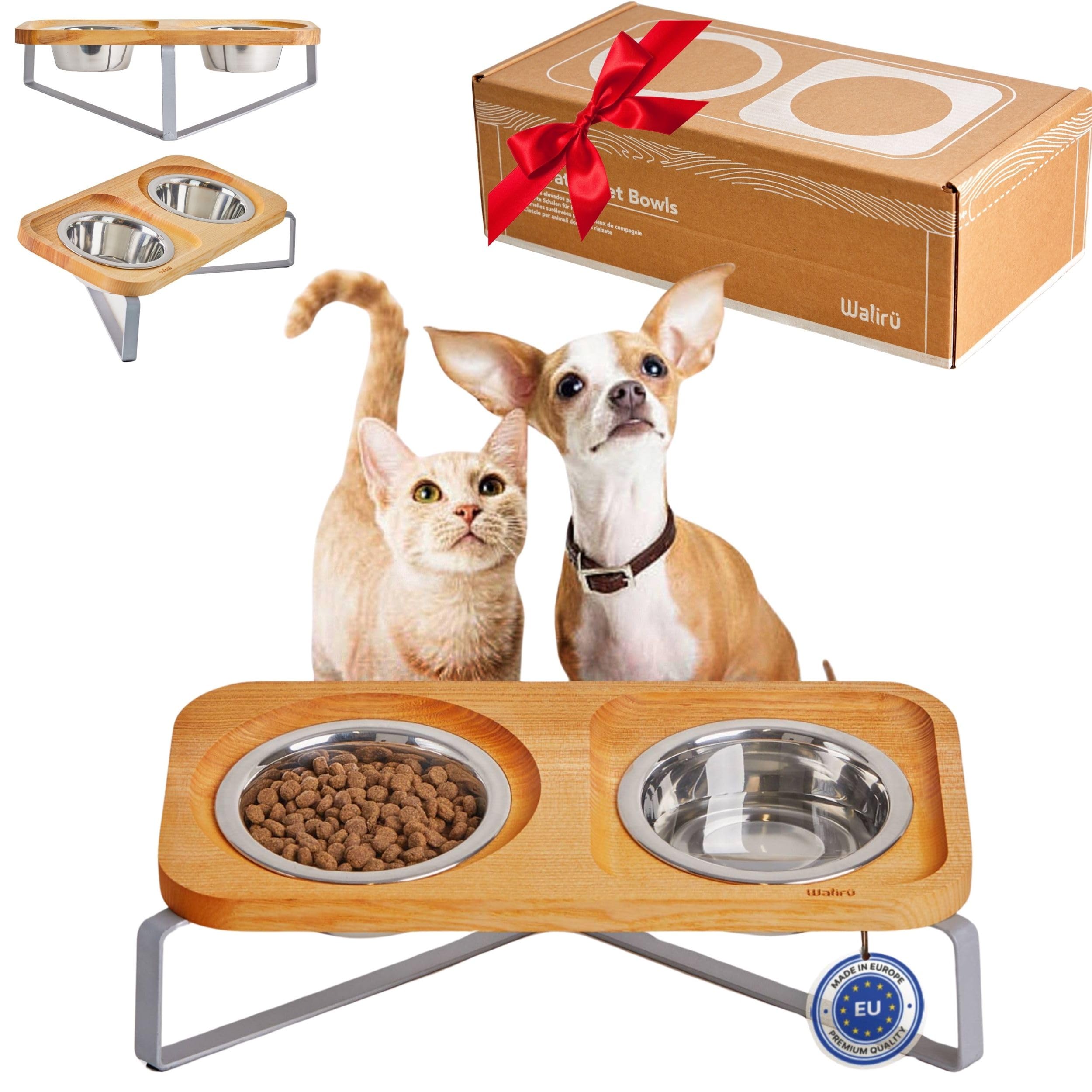 Walirü® comedero Perro Elevado- comedero Perro- comederos para Perros- comedero Elevado Perro- comedero Alto Perro- comedero Elevado-comedero Alto para Perros-Bebedero Perro Elevado-Mascotas pequeñas