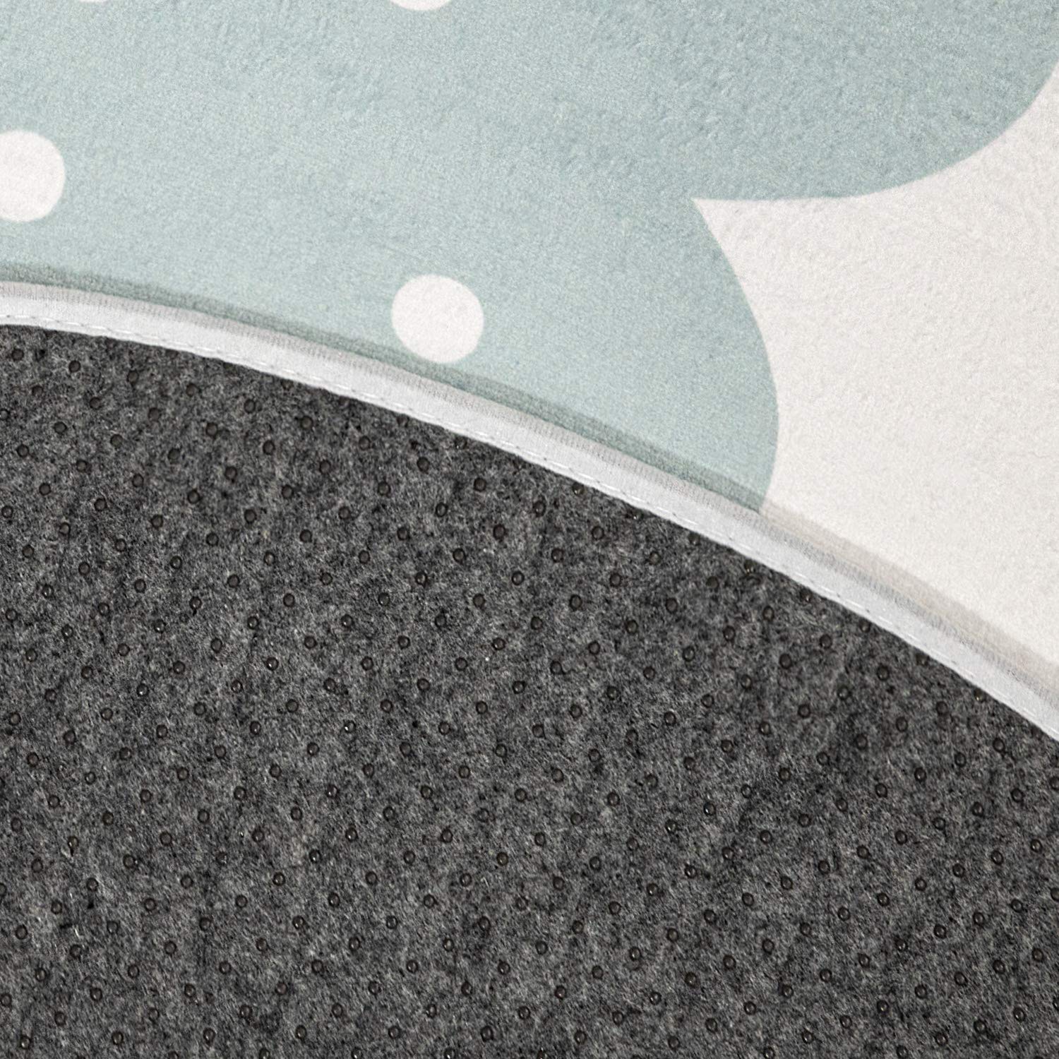 Paco Home Tappeto Bambini Rotondo Cameretta Femmine Maschi Stella Luna Elefante Arcobaleno, Dimensione:Ø 120 cm tondo, Colore:Blu